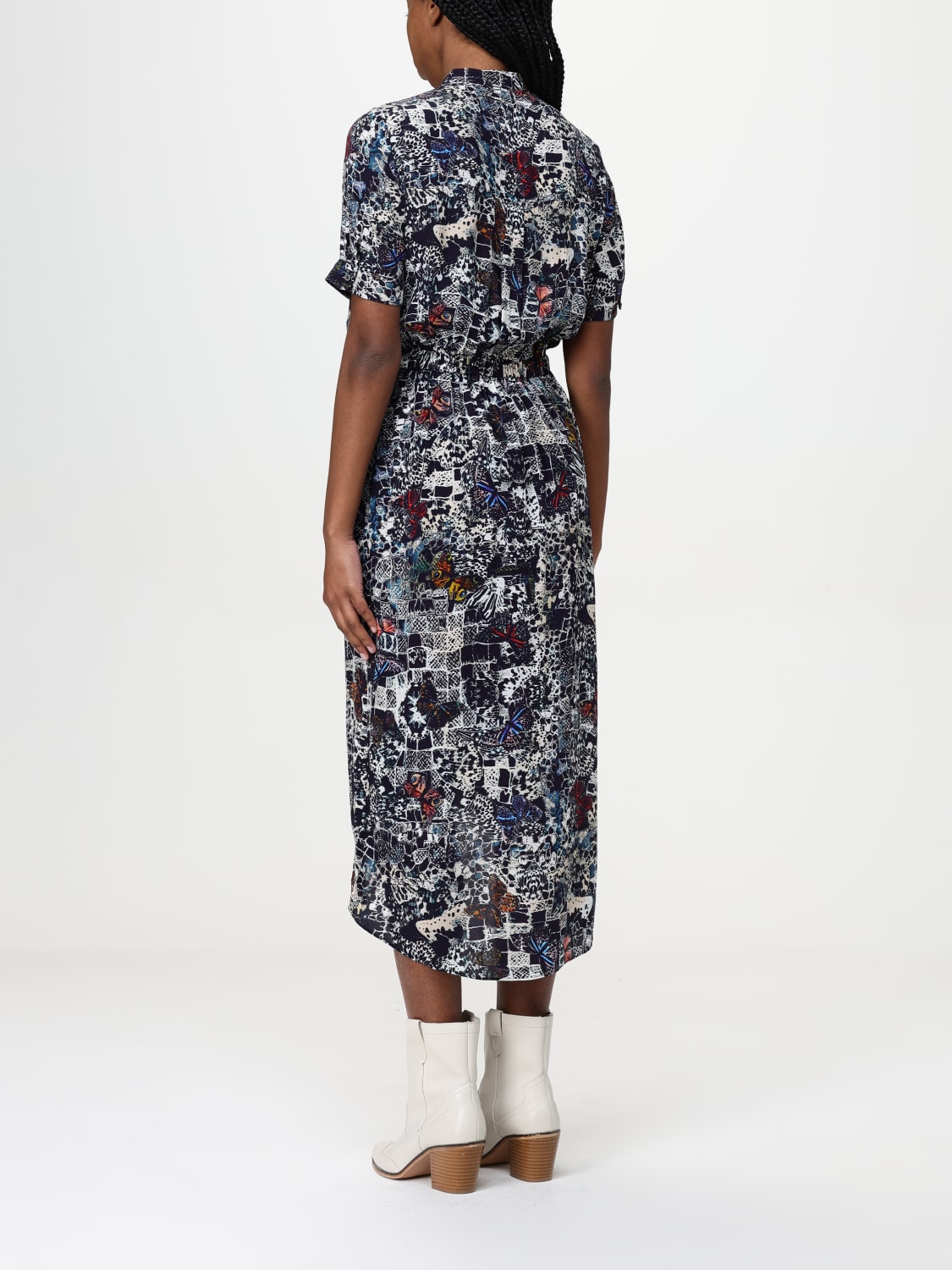 ワンピース ZADIG & VOLTAIRE Woman Dress Multicolor WWDR02514 404 Mid-Length Dress Ink Butterfly Print | Zadig&Voltaire