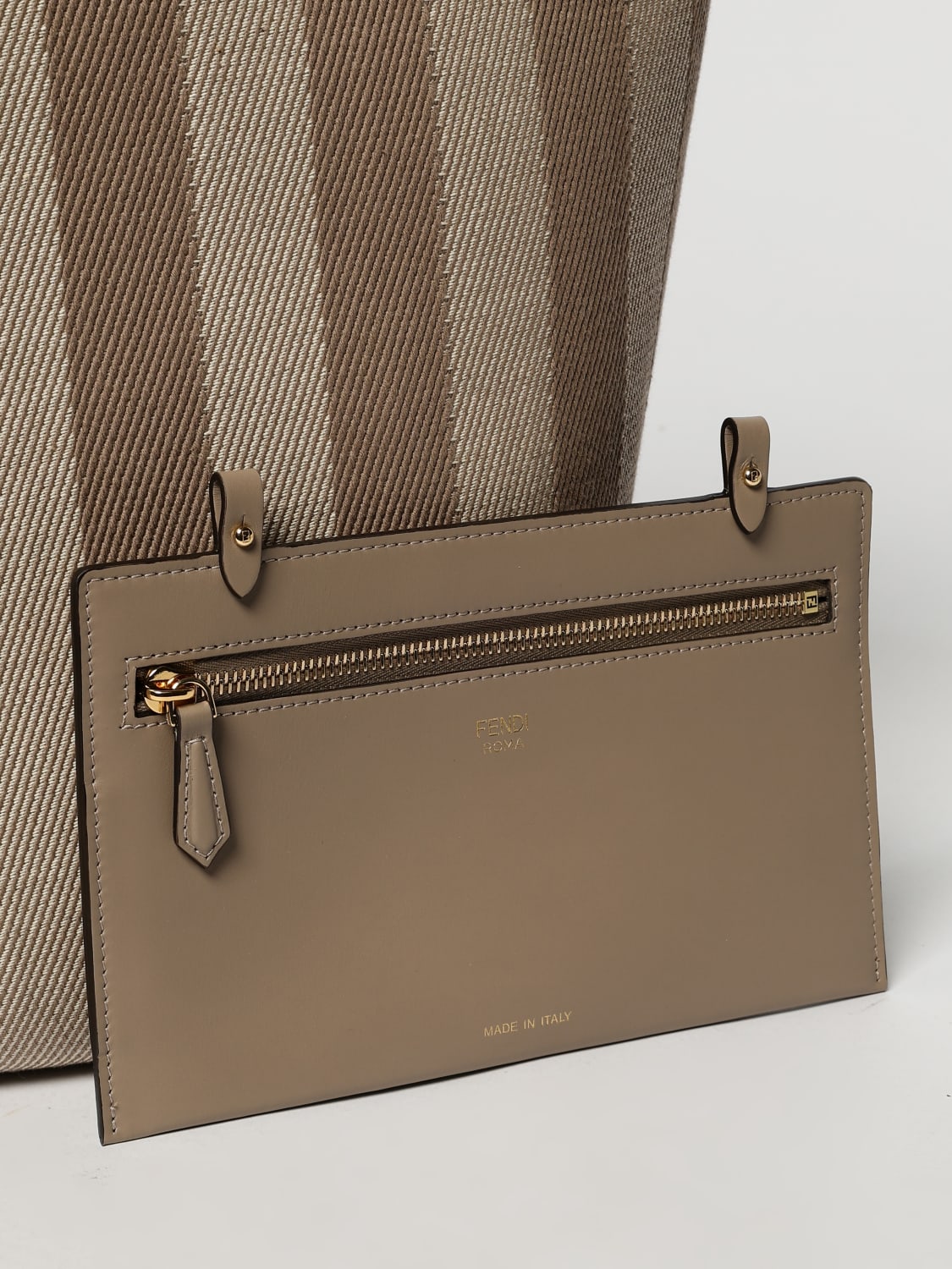 FENDI: Shoulder bag woman - Beige | Fendi tote bags 8BH425