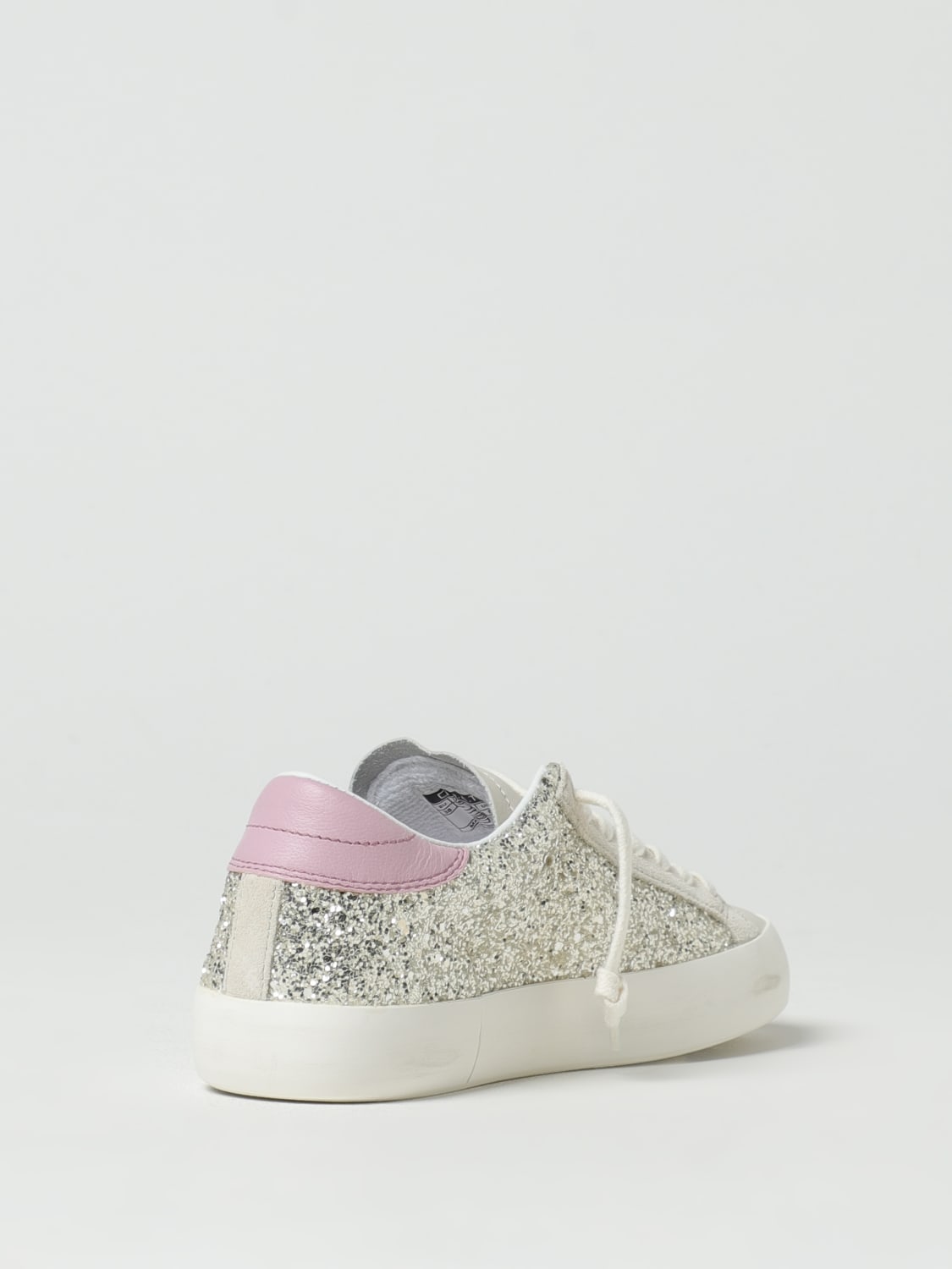 D.A.T.E. SNEAKERS: Sneakers Hill D.A.T.E. in pelle e glitter, Platino - Img 3