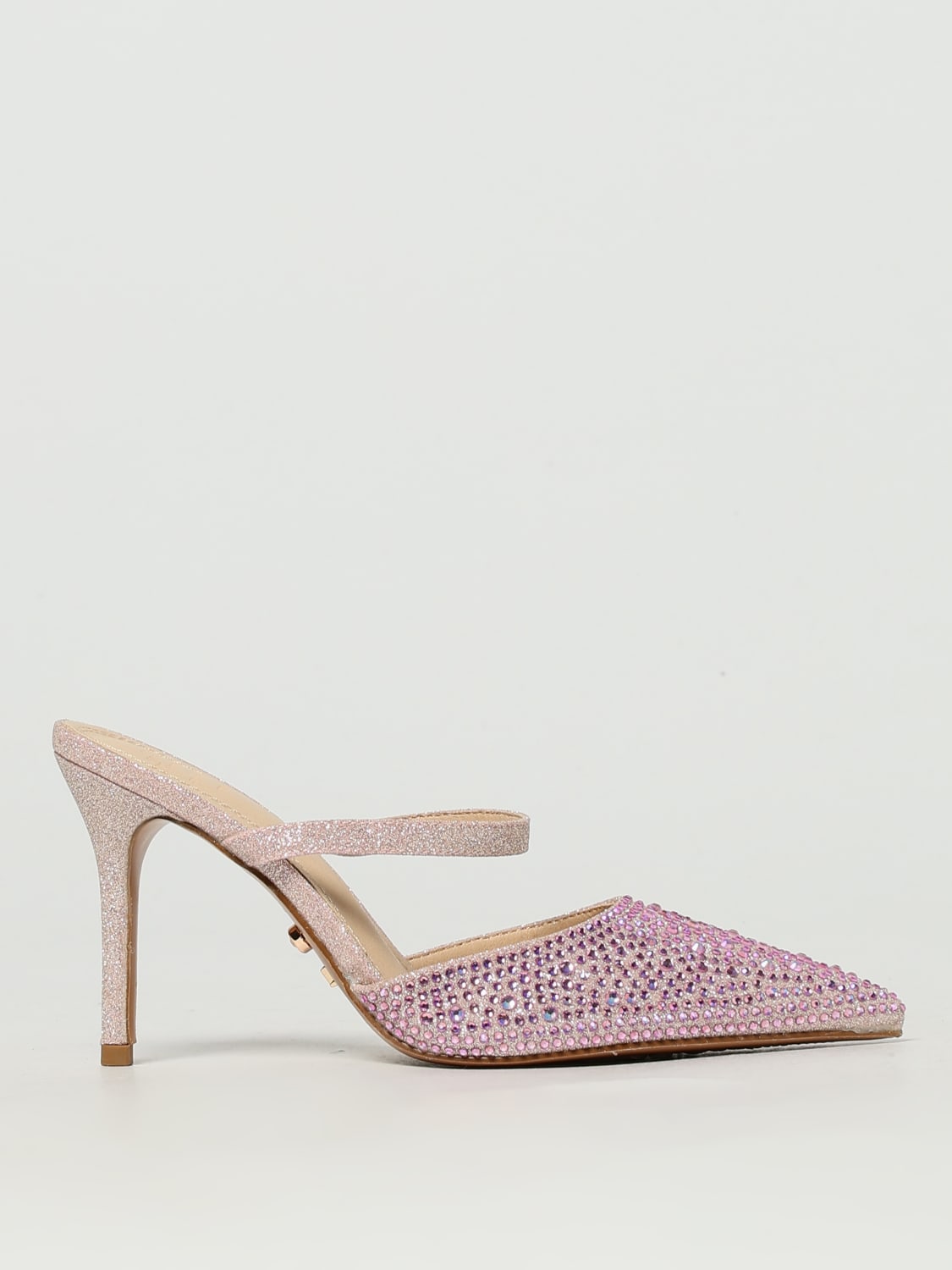 TWENTY FOURHAITCH: Mules Ios in raso e glitter con strass