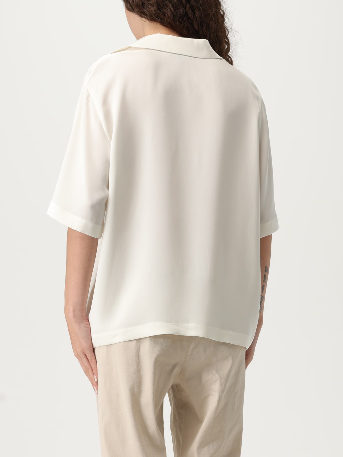 THEORY POLO: Polo in seta Theory , Avorio - Img 2
