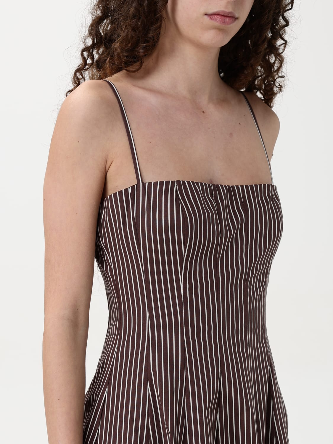 ワンピース STAUD Woman Dress Brown R25S2108YP DKMS STAUD: Dress woman - Brown | Staud dress R25S2108YP online