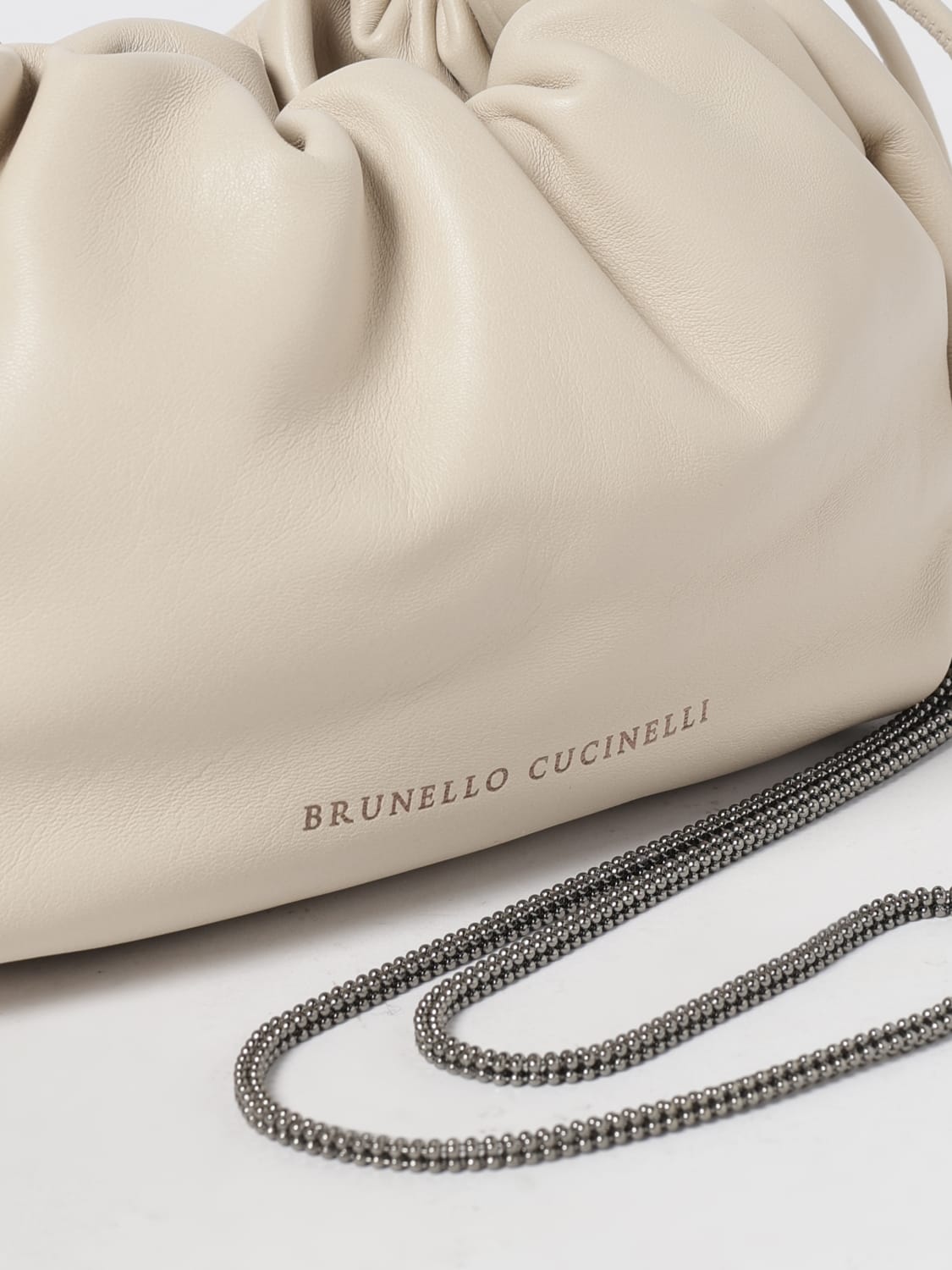 BRUNELLO CUCINELLI BORSA MINI: Borsa Brunello Cucinelli in pelle , Avorio - Img 3