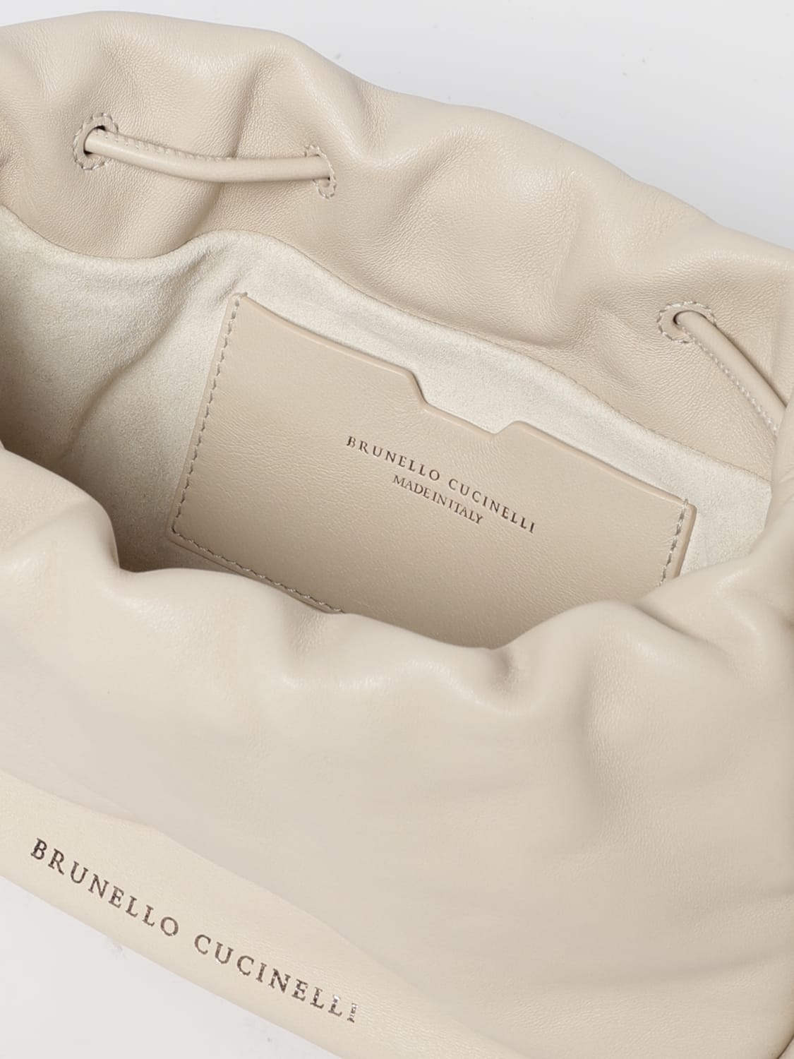 BRUNELLO CUCINELLI BORSA MINI: Borsa Brunello Cucinelli in pelle , Avorio - Img 4