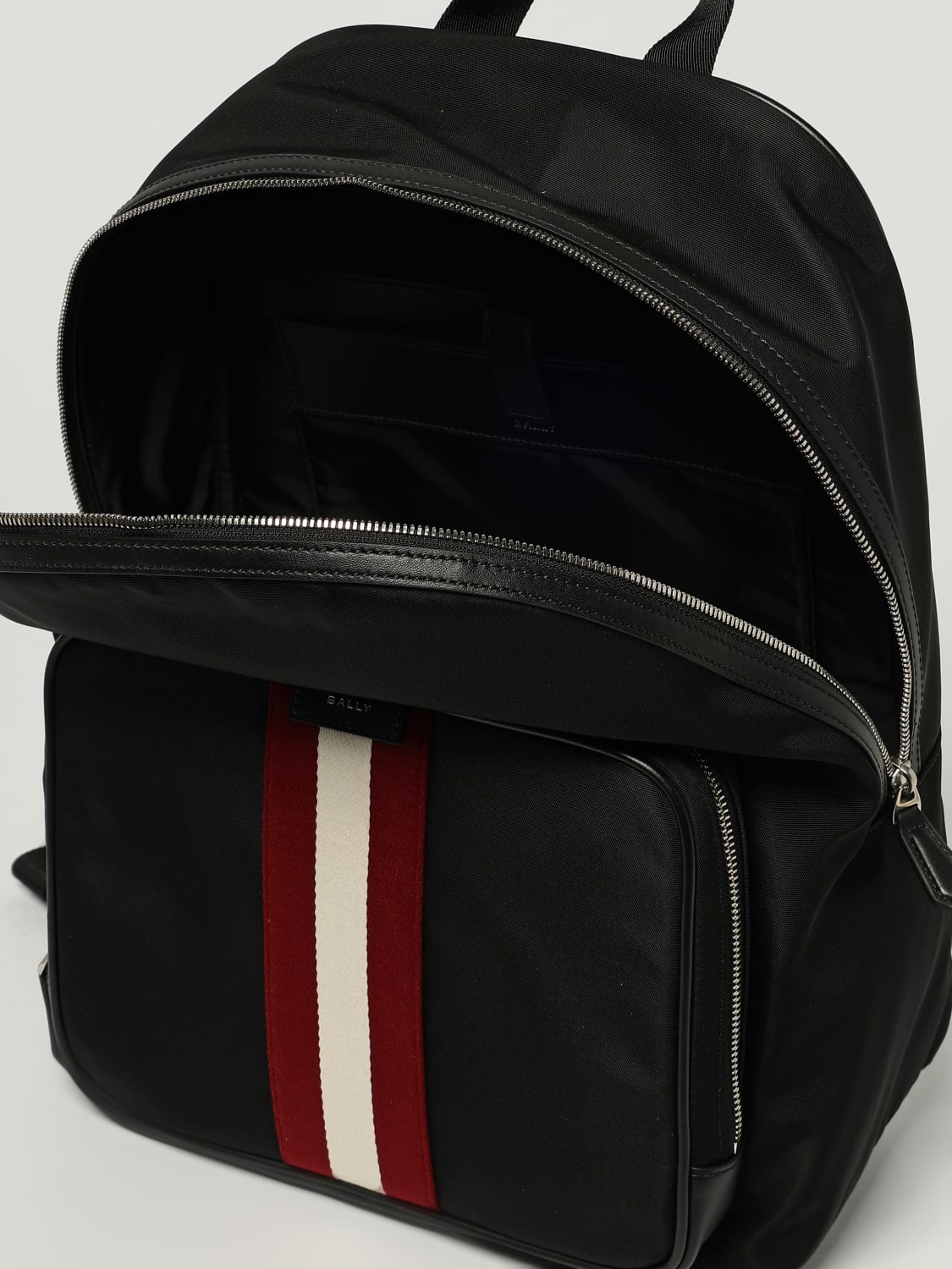 BALLY ZAINO: Zaino Mavrick Bally in nylon e pelle, Nero - Img 4