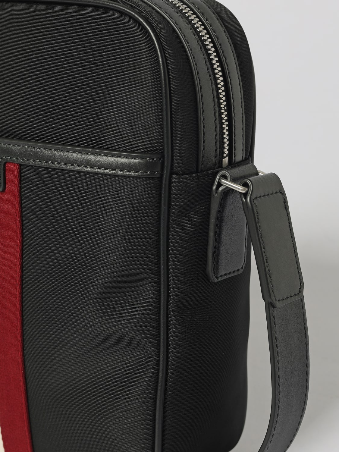 BALLY BORSA A TRACOLLA: Borsa Bally in nylon e pelle , Nero - Img 3