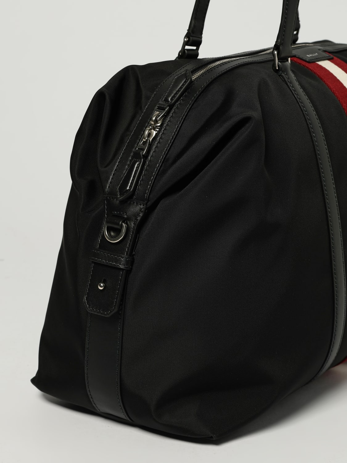 BALLY VALIGIA: Borsone Bally in nylon e pelle , Nero - Img 3