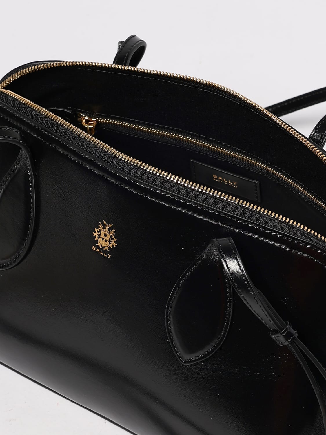 BALLY BORSA A SPALLA: Borsa Praline Bally in pelle palmellata , Nero - Img 4