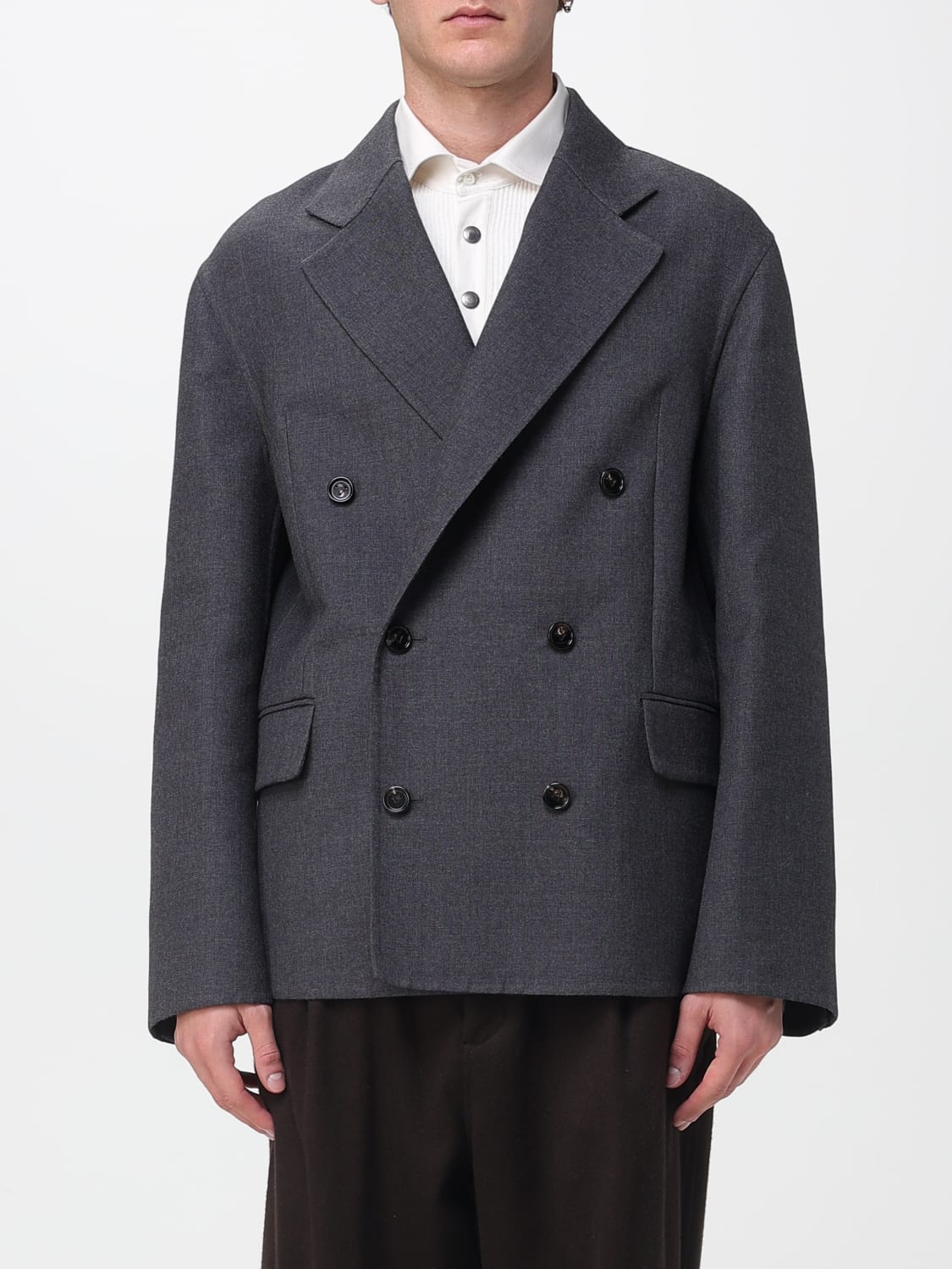 BOTTEGA VENETA JACKET: Blazer men Bottega Veneta, Charcoal - Img 1