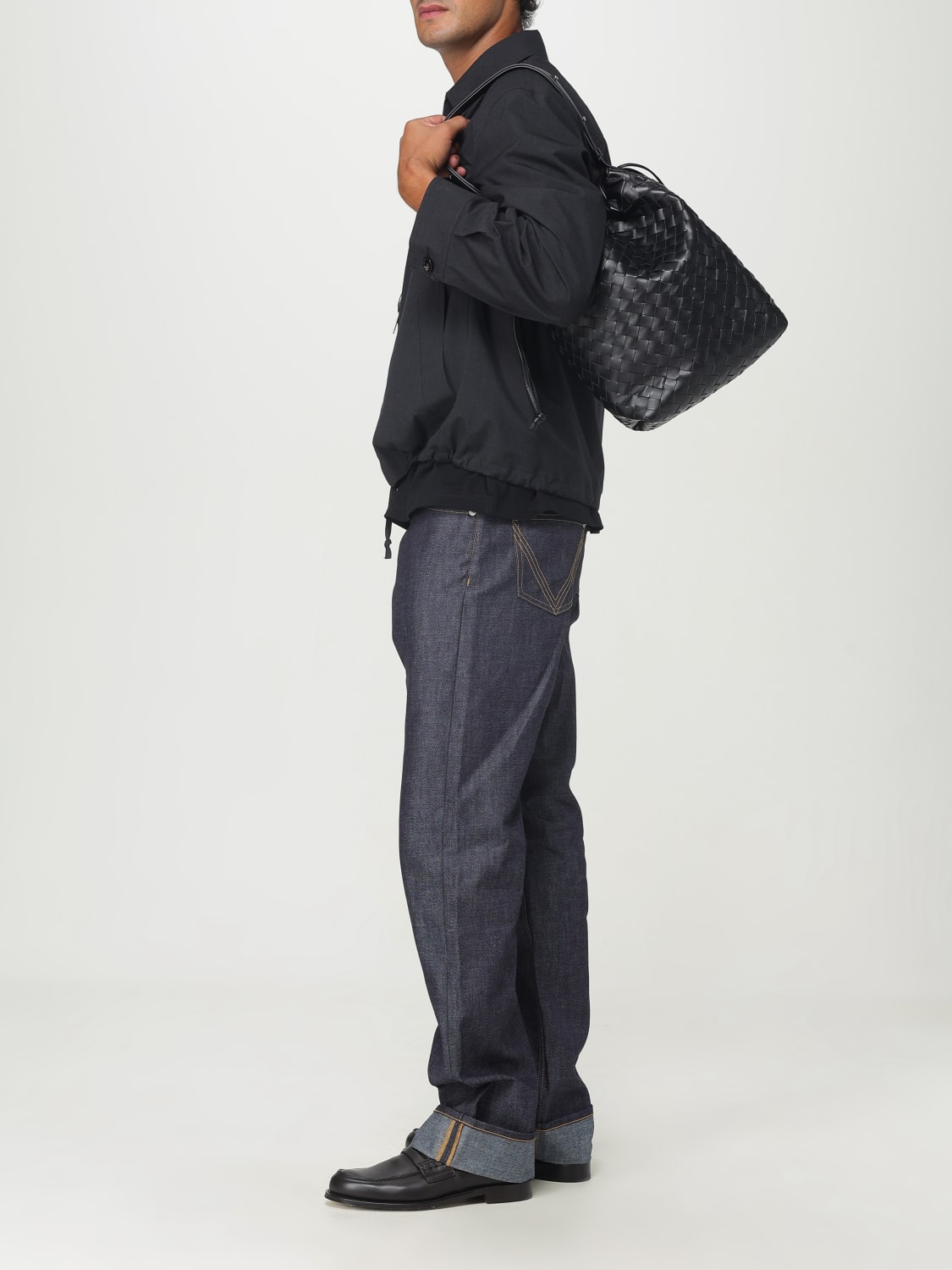 BOTTEGA VENETA BORSA A TRACOLLA: Borsa a secchiello in pelle intrecciata Bottega Veneta, Nero - Img 2