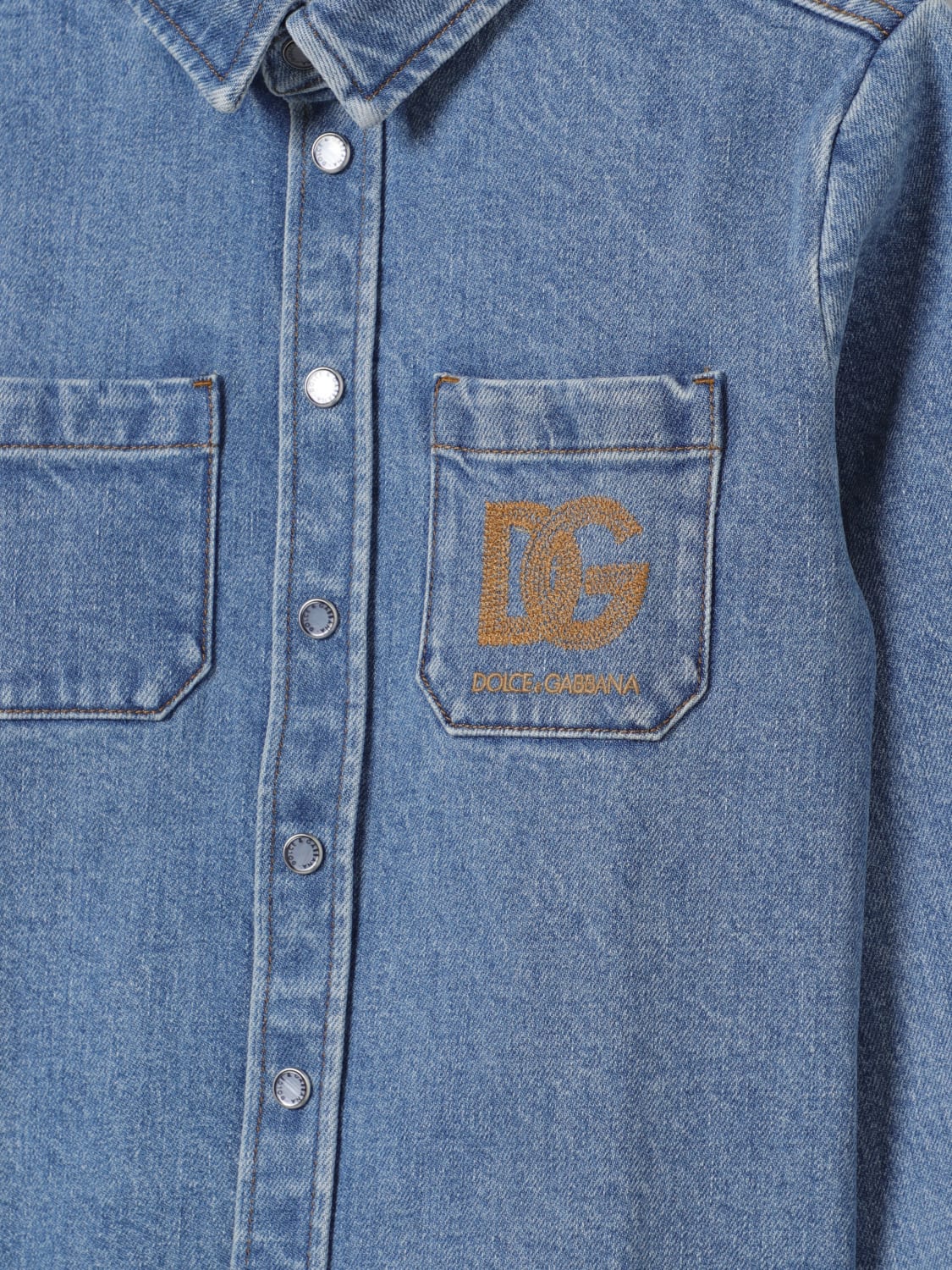 DOLCE & GABBANA SHIRT: Shirt kids Dolce & Gabbana, Denim - Img 3