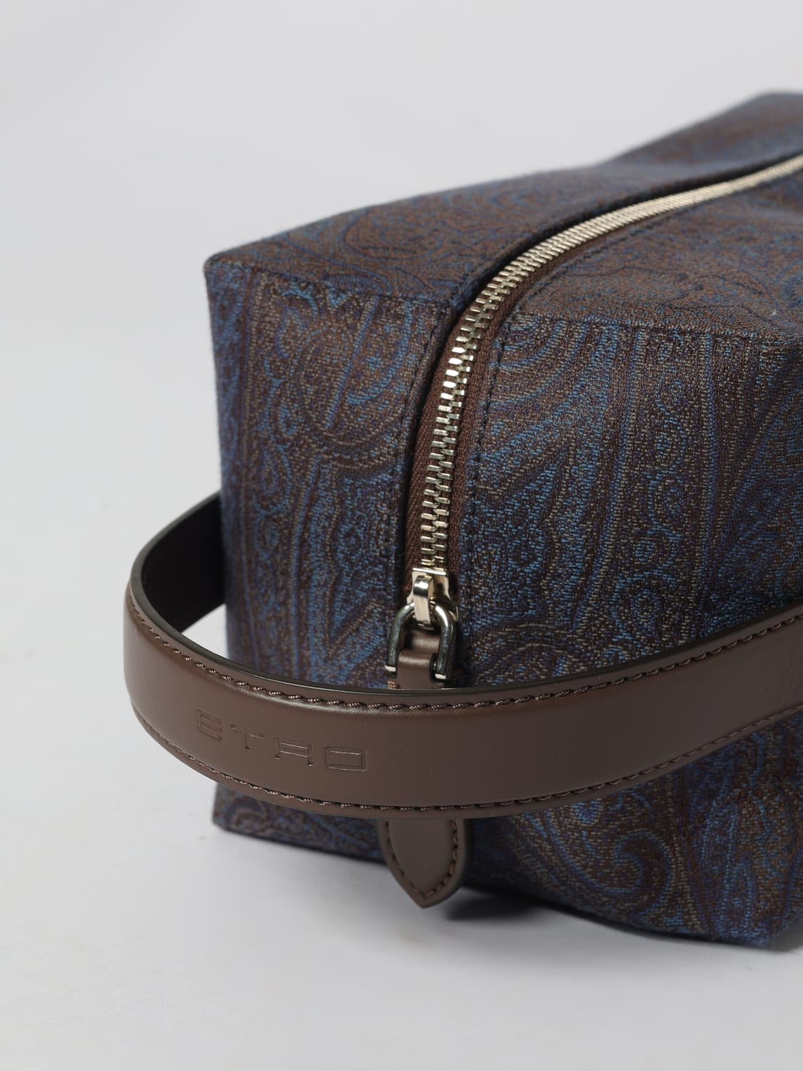ETRO ACCESSORI BEAUTY: Pouch Arnica Etro in cotone spalmato stampa Paisley, Blue - Img 3