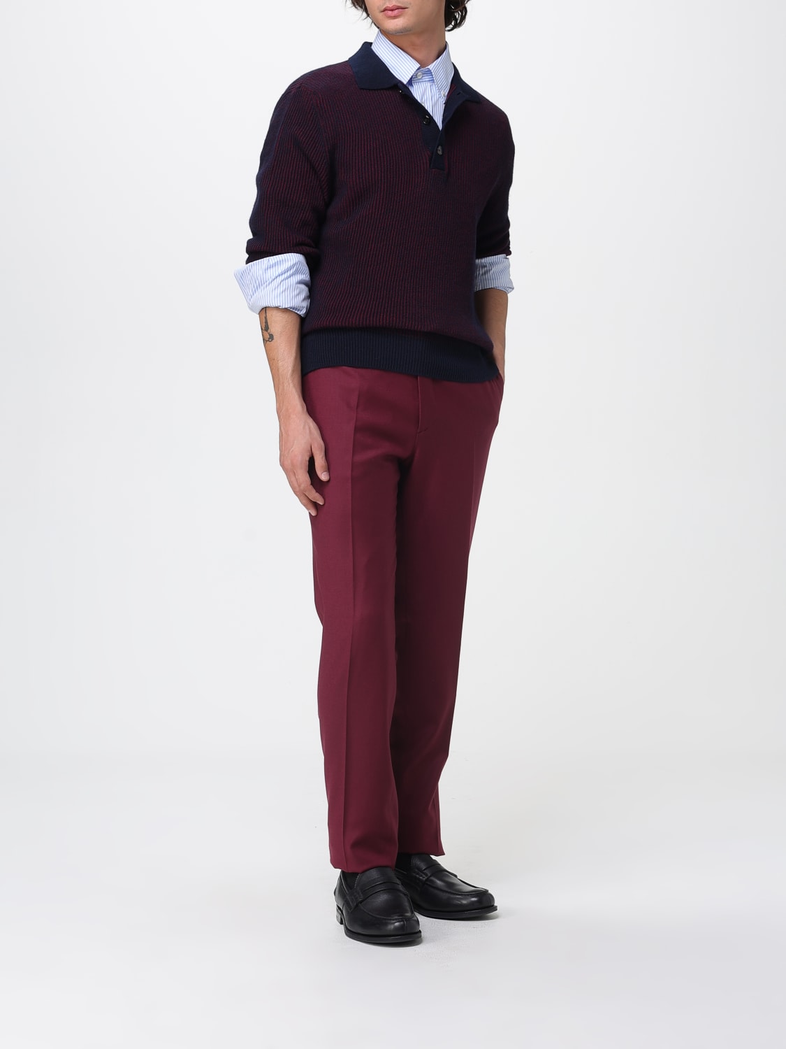 ETRO PANTS: Pants men Etro, Burgundy - Img 2