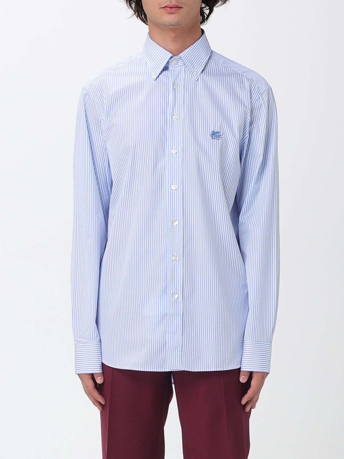 ETRO CAMICIA: Camicia Etro in cotone a righe , Azzurro - Img 1