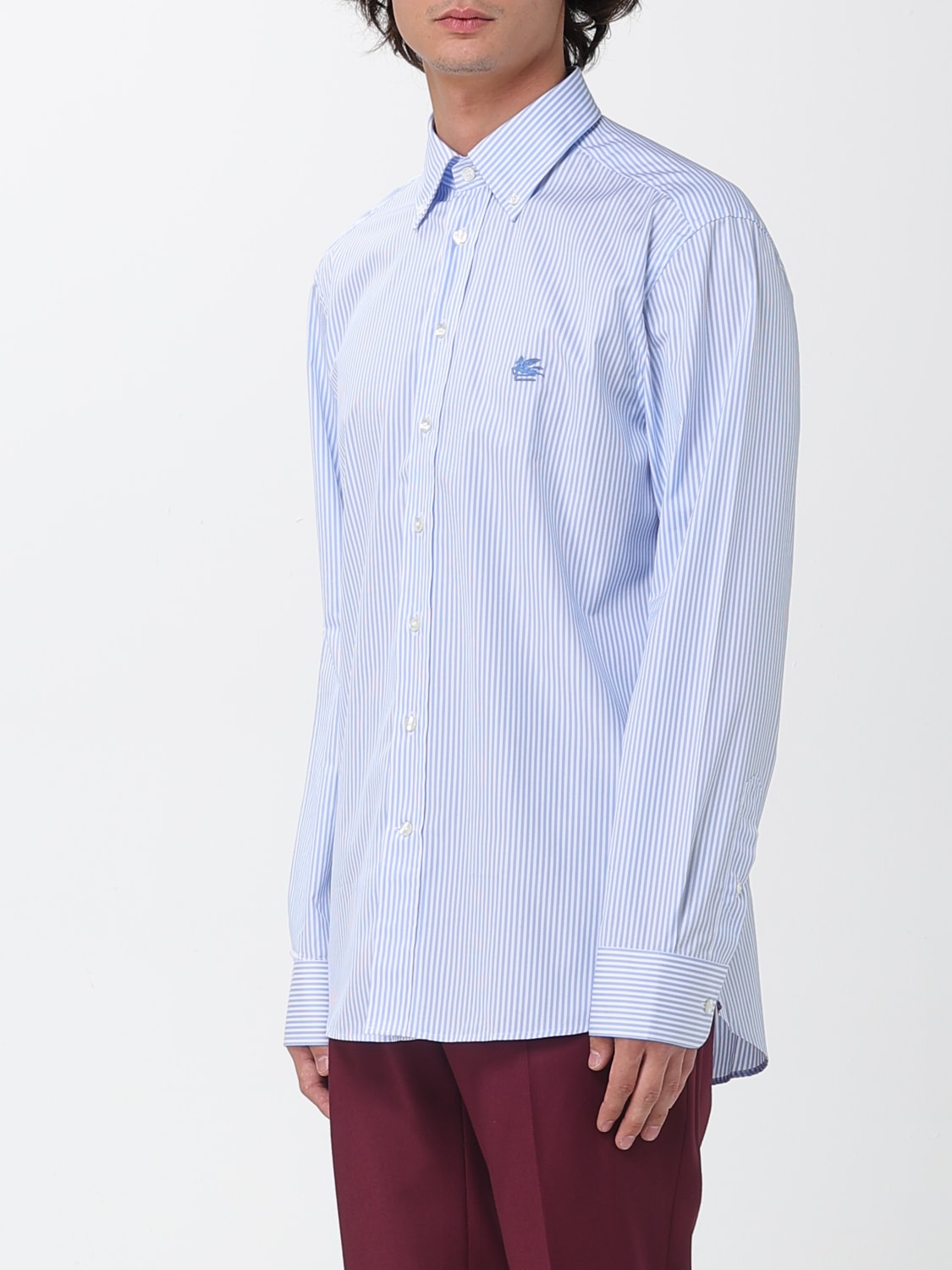 ETRO CAMICIA: Camicia Etro in cotone a righe , Azzurro - Img 4