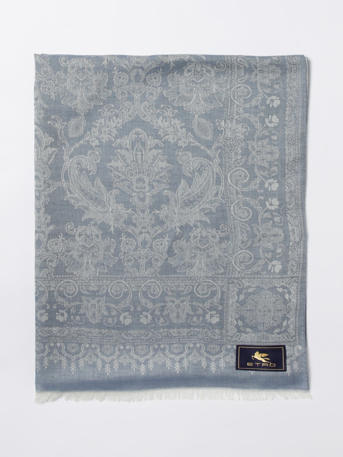 ETRO SCIARPA: Sciarpa Etro in misto viscosa jacquard , Azzurro - Img 1