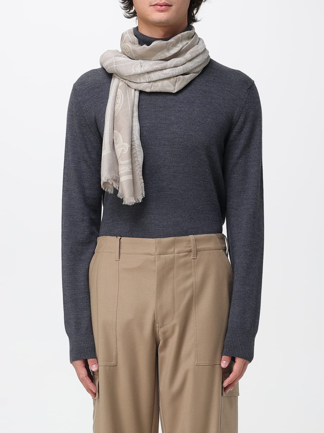 ETRO SCARF: Scarf men Etro, Beige - Img 2