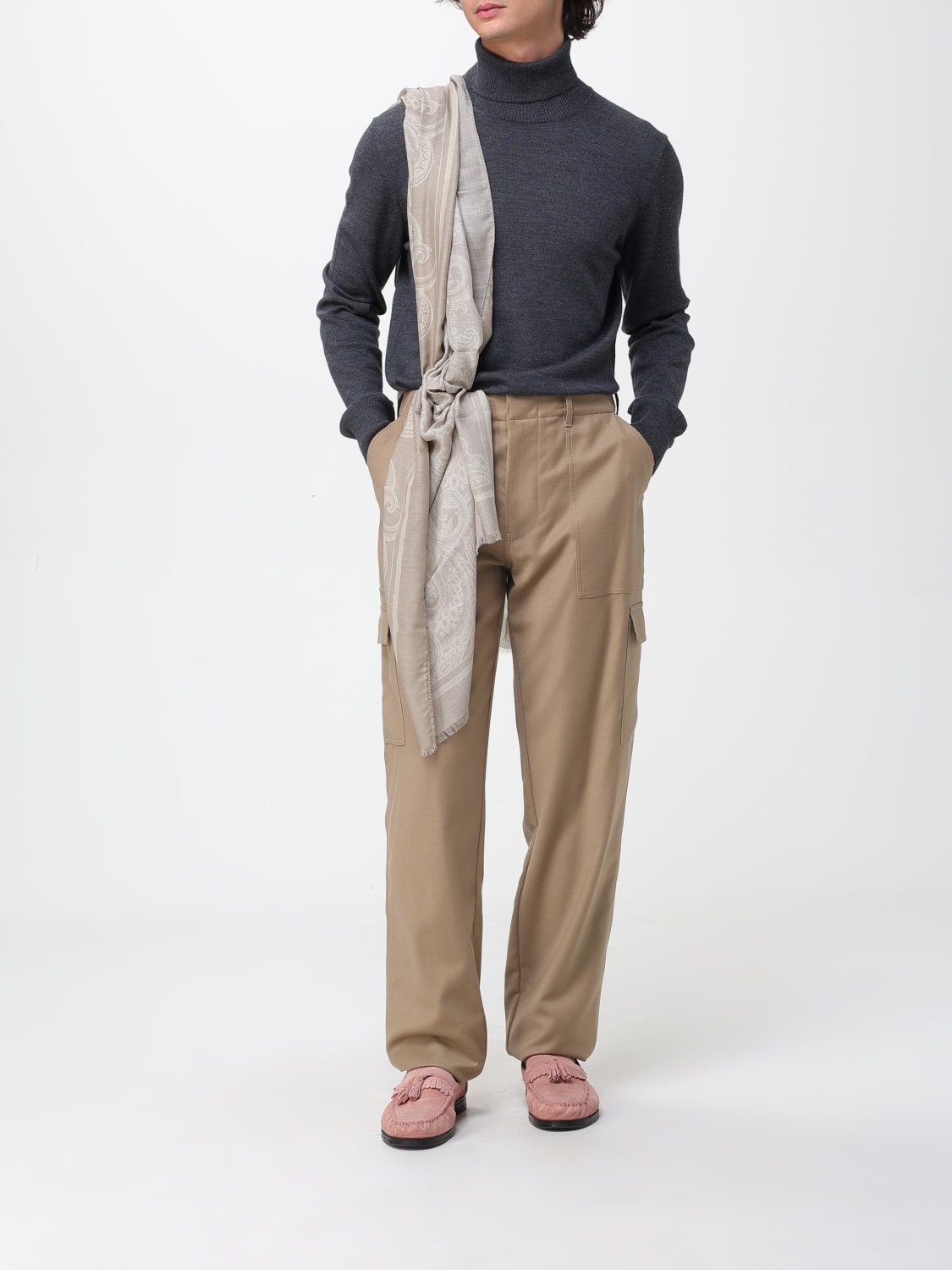 ETRO SCARF: Scarf men Etro, Beige - Img 4