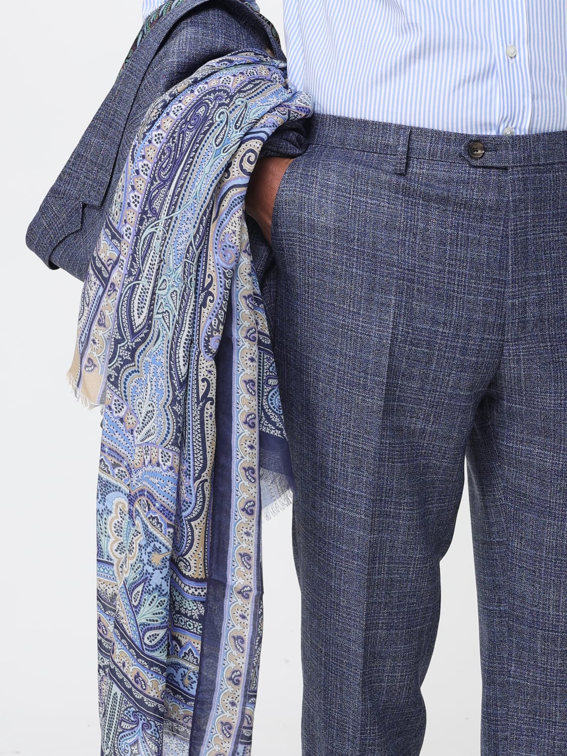 ETRO SCARF: Scarf men Etro, Gnawed Blue - Img 4