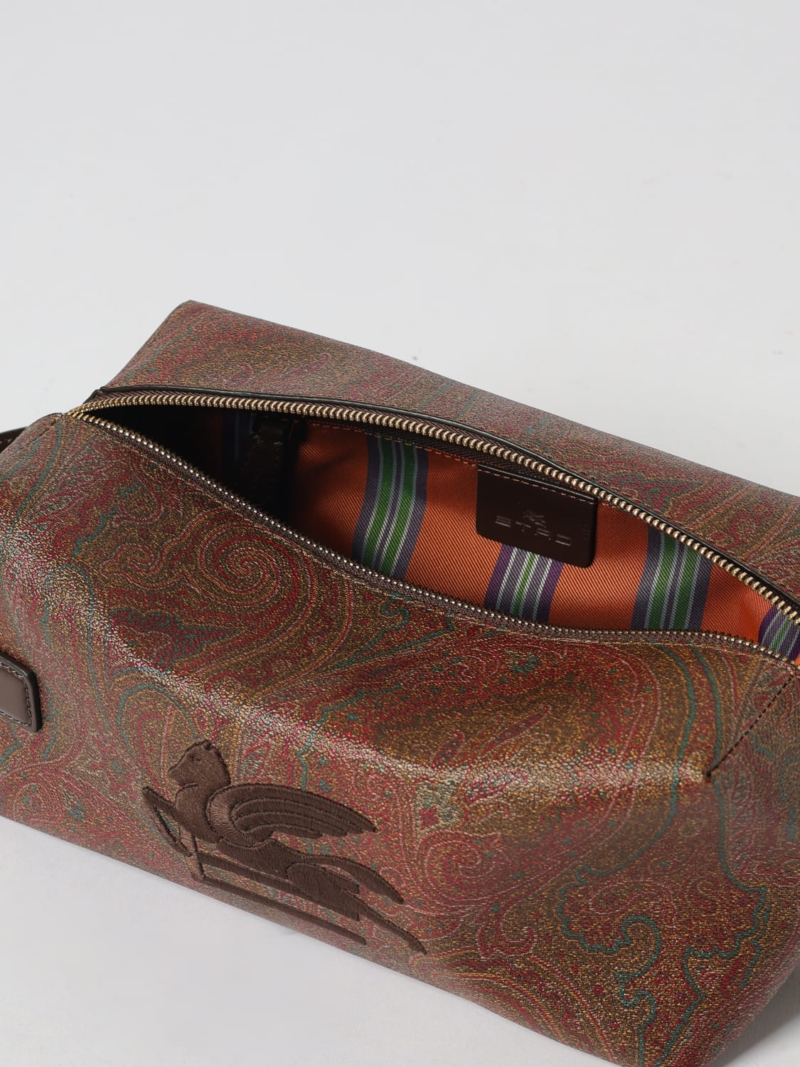 ETRO ACCESSORI BEAUTY: Pouch Arnica Etro in cotone spalmato stampa Paisley, Beige - Img 4