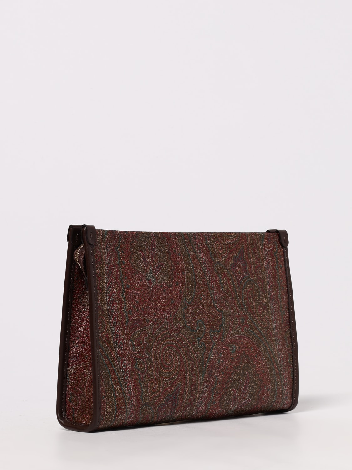 ETRO PORTADOCUMENTI: Pouch Large Arnica Etro in cotone spalmato stampa Paisley, Beige - Img 3