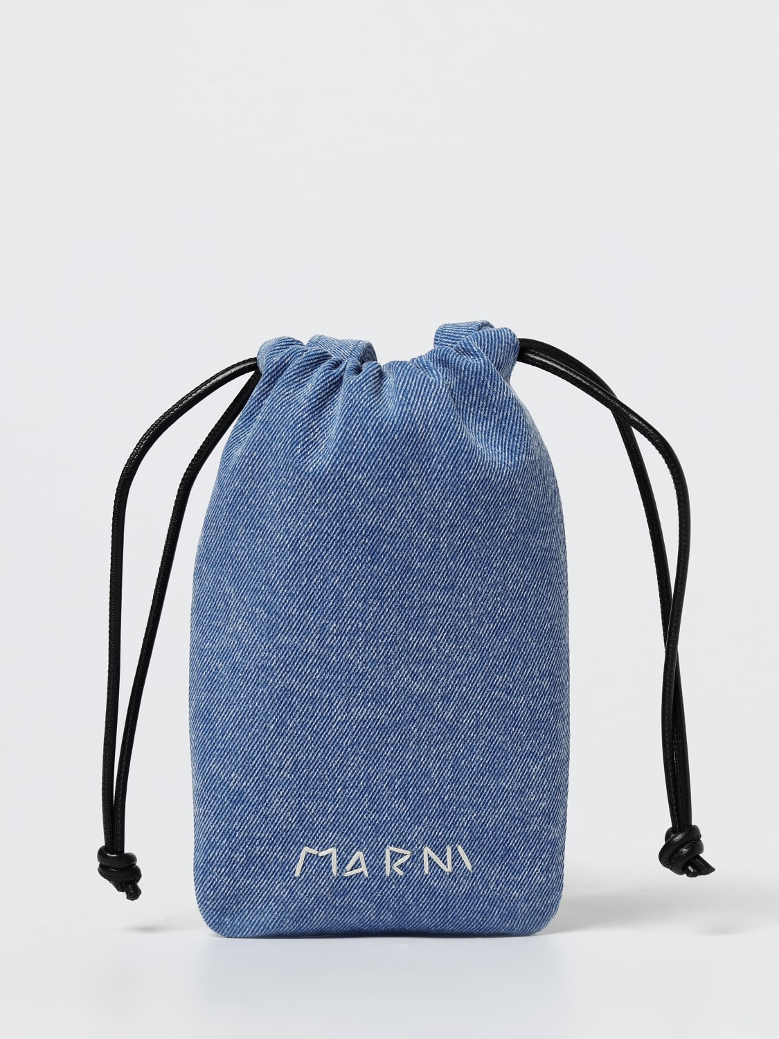 MARNI ACCESSORI TECH: Borsa per smartphone Marni in denim di cotone , Azzurro - Img 1