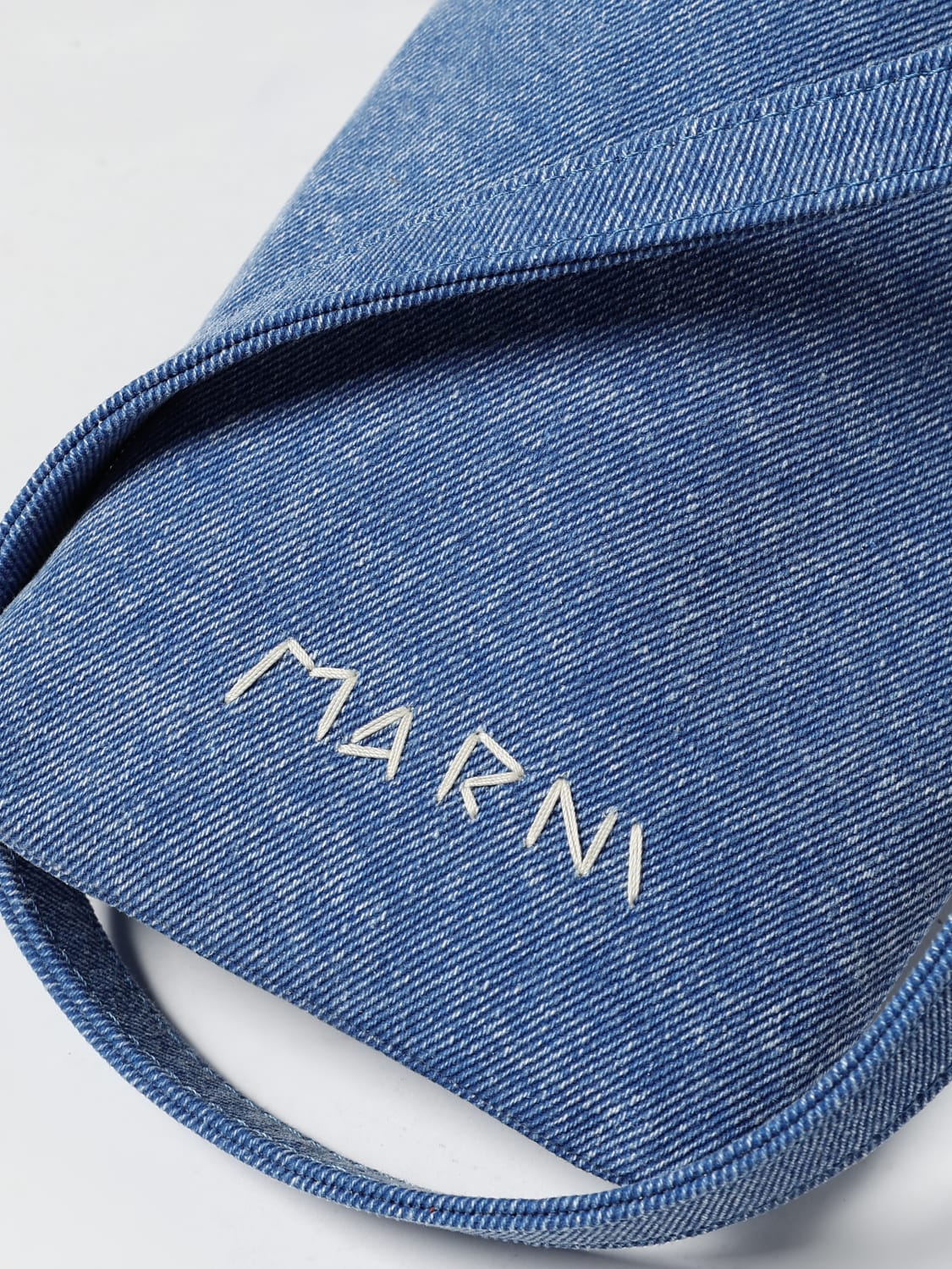 MARNI ACCESSORI TECH: Borsa per smartphone Marni in denim di cotone , Azzurro - Img 4