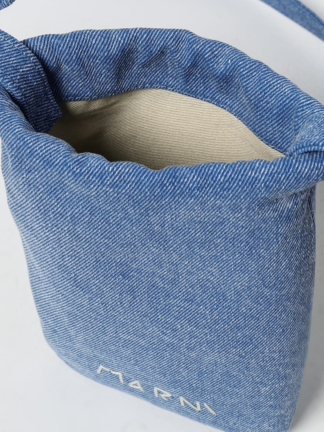 MARNI ACCESSORI TECH: Borsa per smartphone Marni in denim di cotone , Azzurro - Img 5