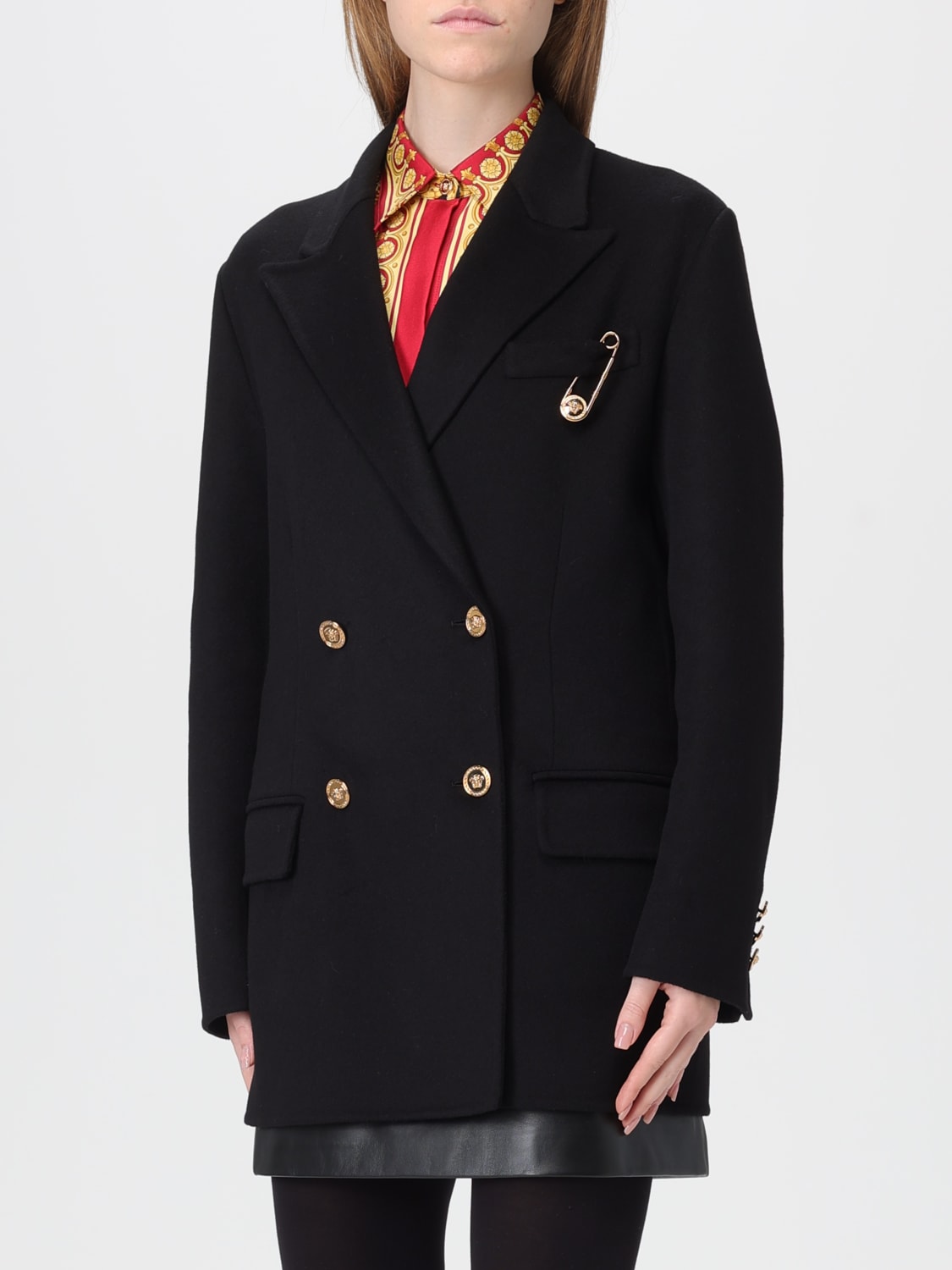 VERSACE COAT: Coat woman Versace, Black - Img 4