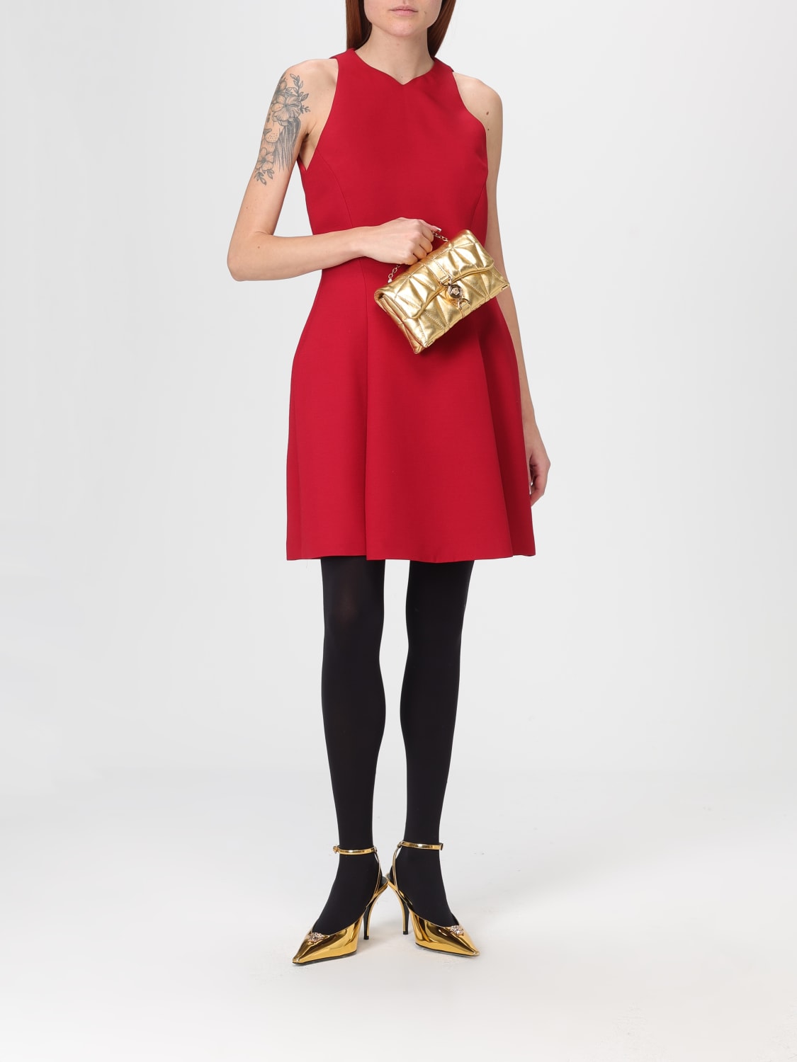 VERSACE BORSA MINI: Borsa Kleio Versace in nappa laminata trapuntata , Oro - Img 2