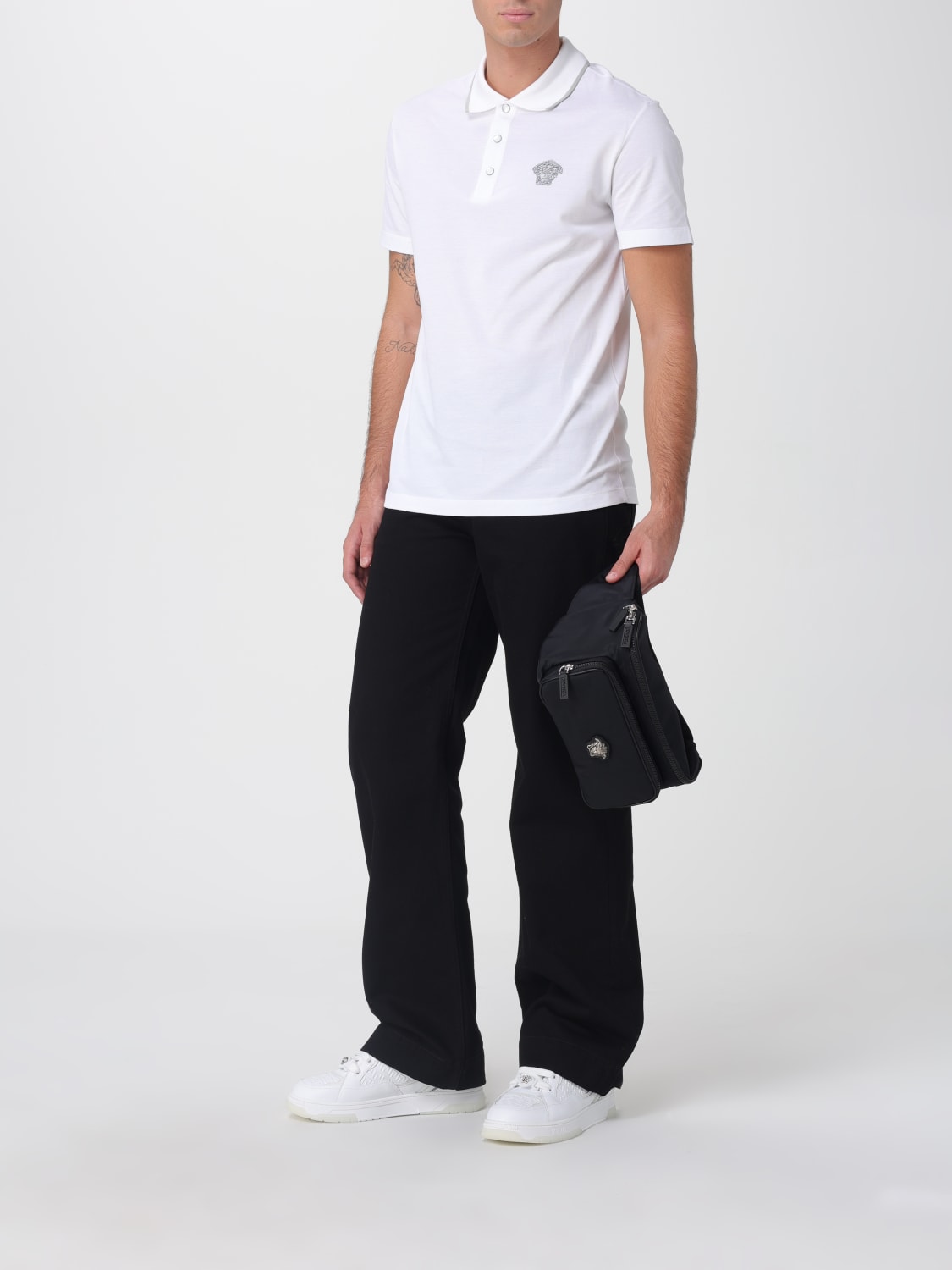 VERSACE POLO SHIRT: Polo shirt men Versace, White - Img 2
