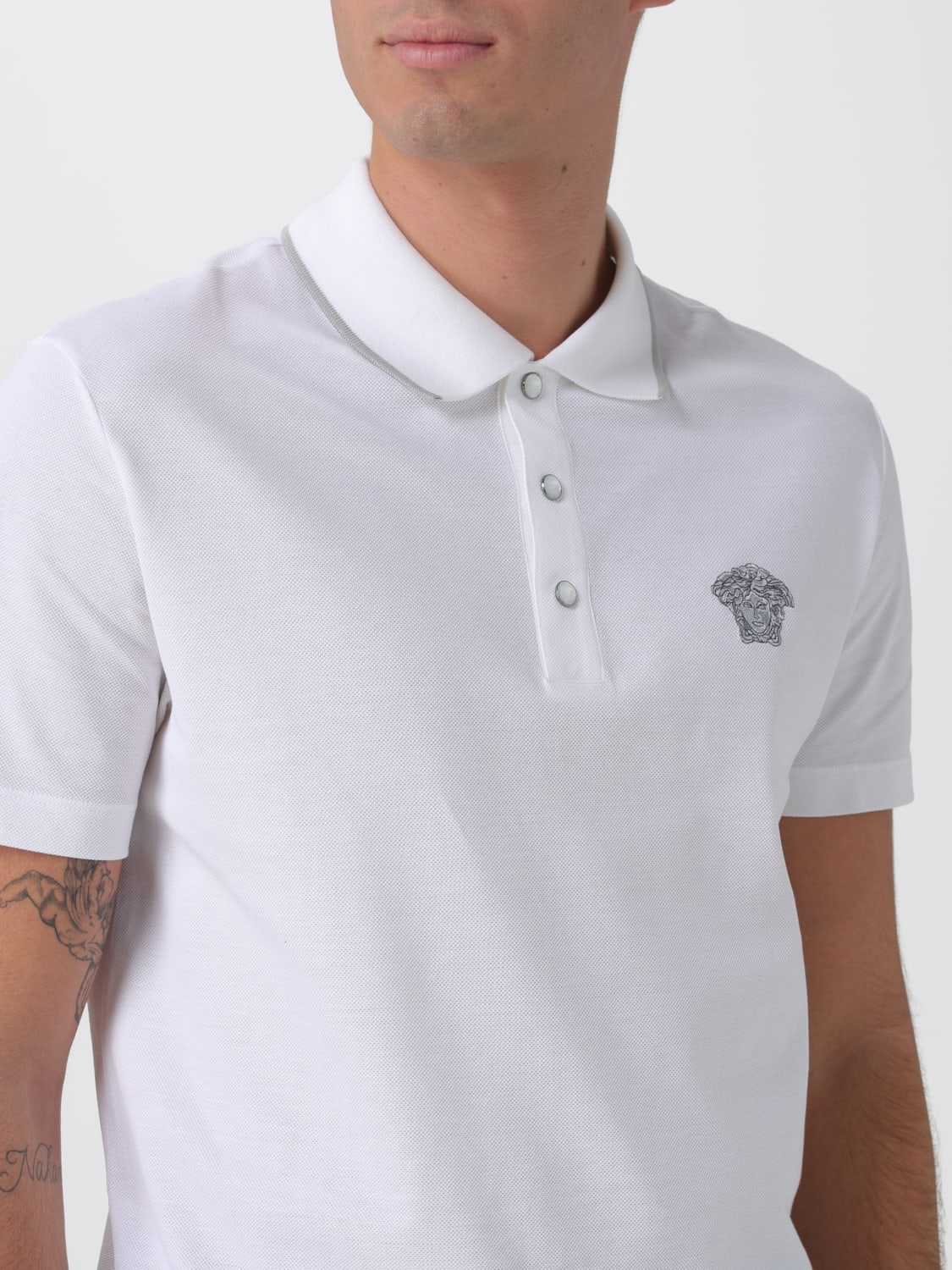 VERSACE POLO SHIRT: Polo shirt men Versace, White - Img 5