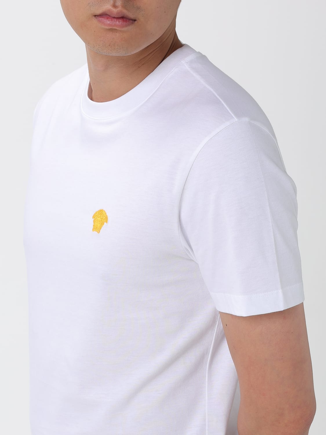 VERSACE T-SHIRT: T-shirt Versace in cotone con logo Medusa, Bianco - Img 5