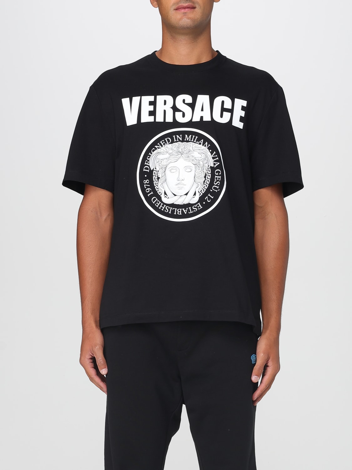 VERSACE T-SHIRT: T-shirt men Versace, Black - Img 1