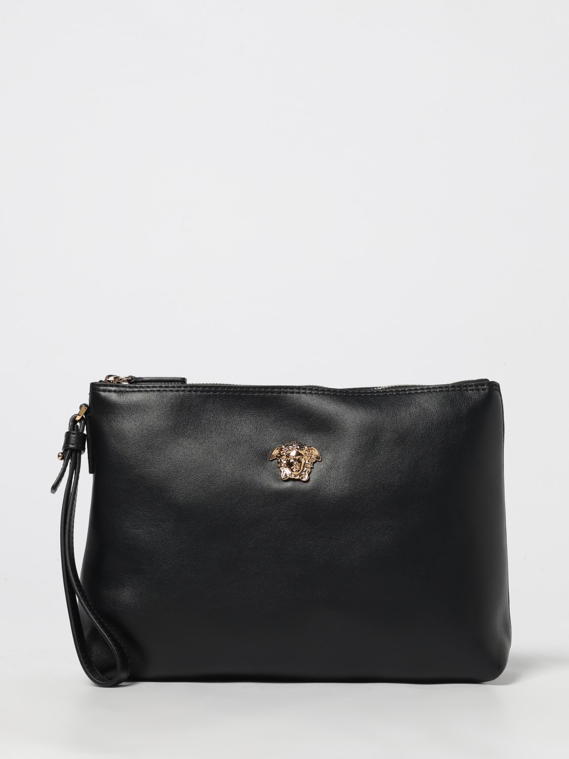 VERSACE PORTADOCUMENTI: Pochette La Medusa in pelle Versace, Nero - Img 1