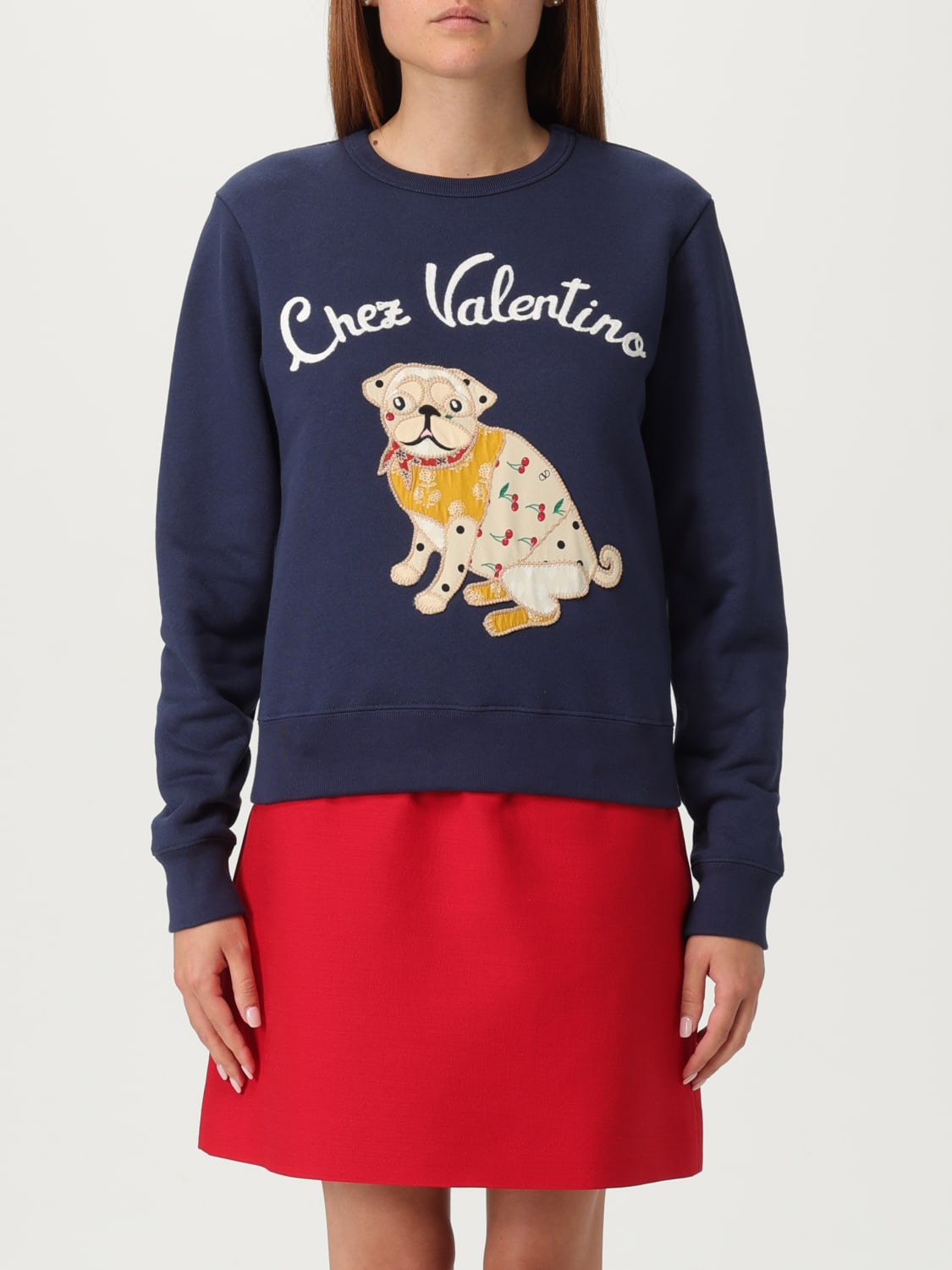 VALENTINO SWEATSHIRT: Sweatshirt woman Valentino, Blue - Img 1