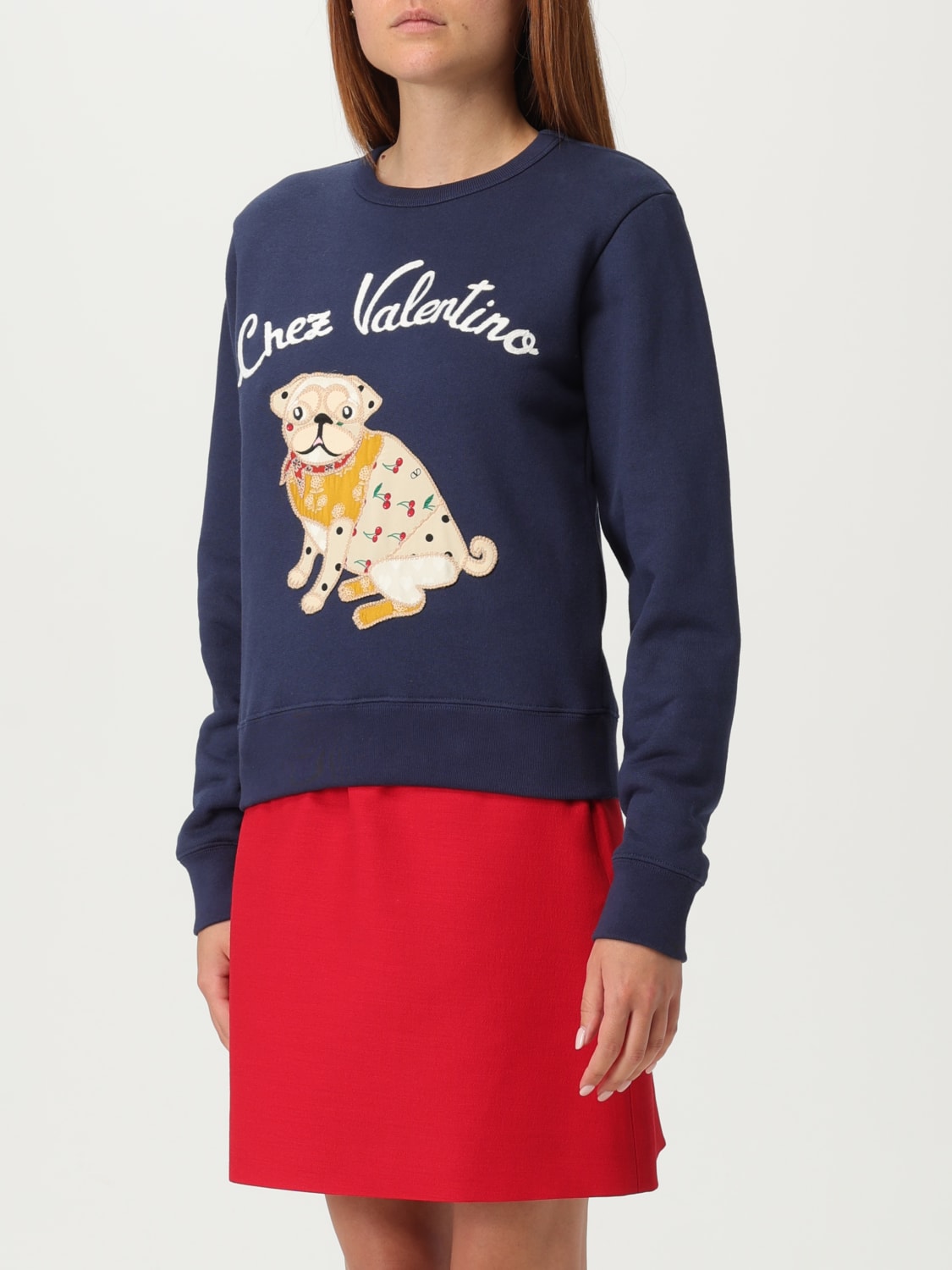 VALENTINO SWEATSHIRT: Sweatshirt woman Valentino, Blue - Img 4