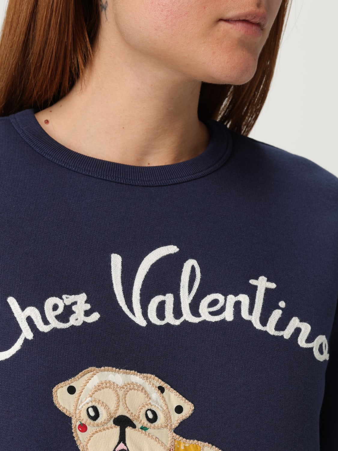 VALENTINO SWEATSHIRT: Sweatshirt woman Valentino, Blue - Img 5