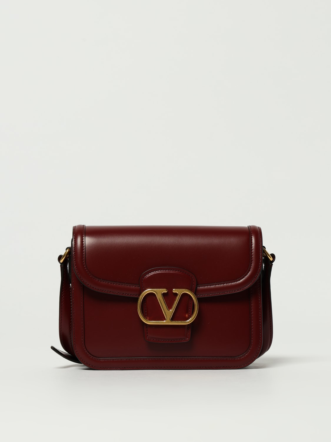 VALENTINO GARAVANI BORSA A TRACOLLA: Borsa 9To5 Valentino Garavani in pelle, Bordeaux - Img 1