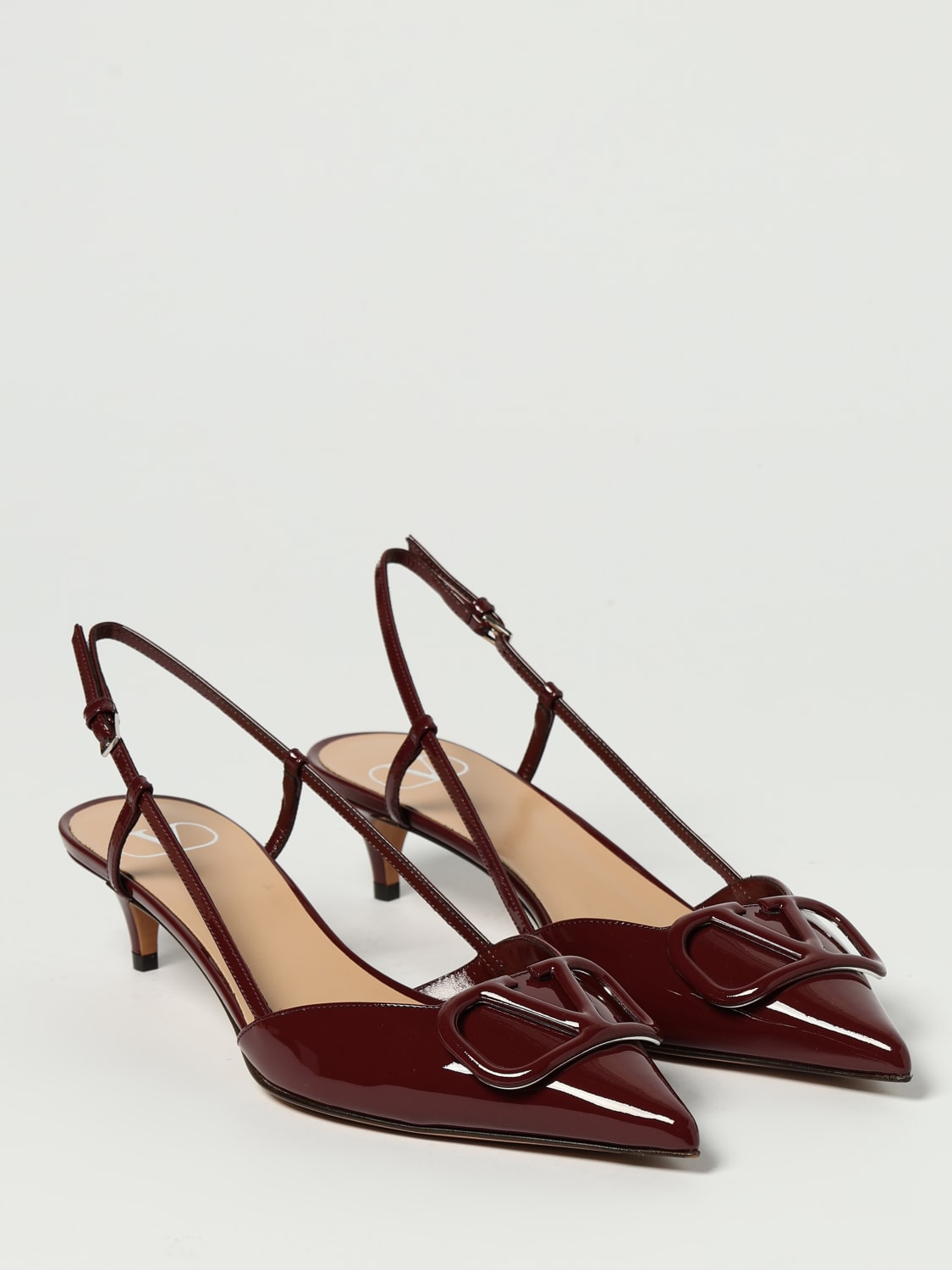 VALENTINO GARAVANI DÉCOLLETÉ: Slingback VLogo Signature Valentino Garavani in vernice , Bordeaux - Img 2