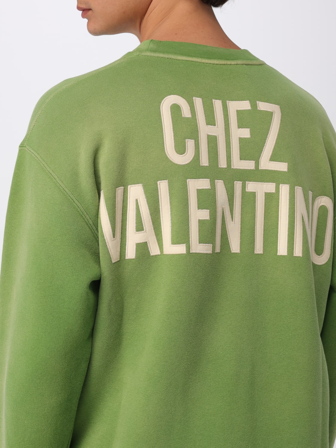 VALENTINO FELPA: Felpa Chez Valentino in cotone , Verde - Img 5