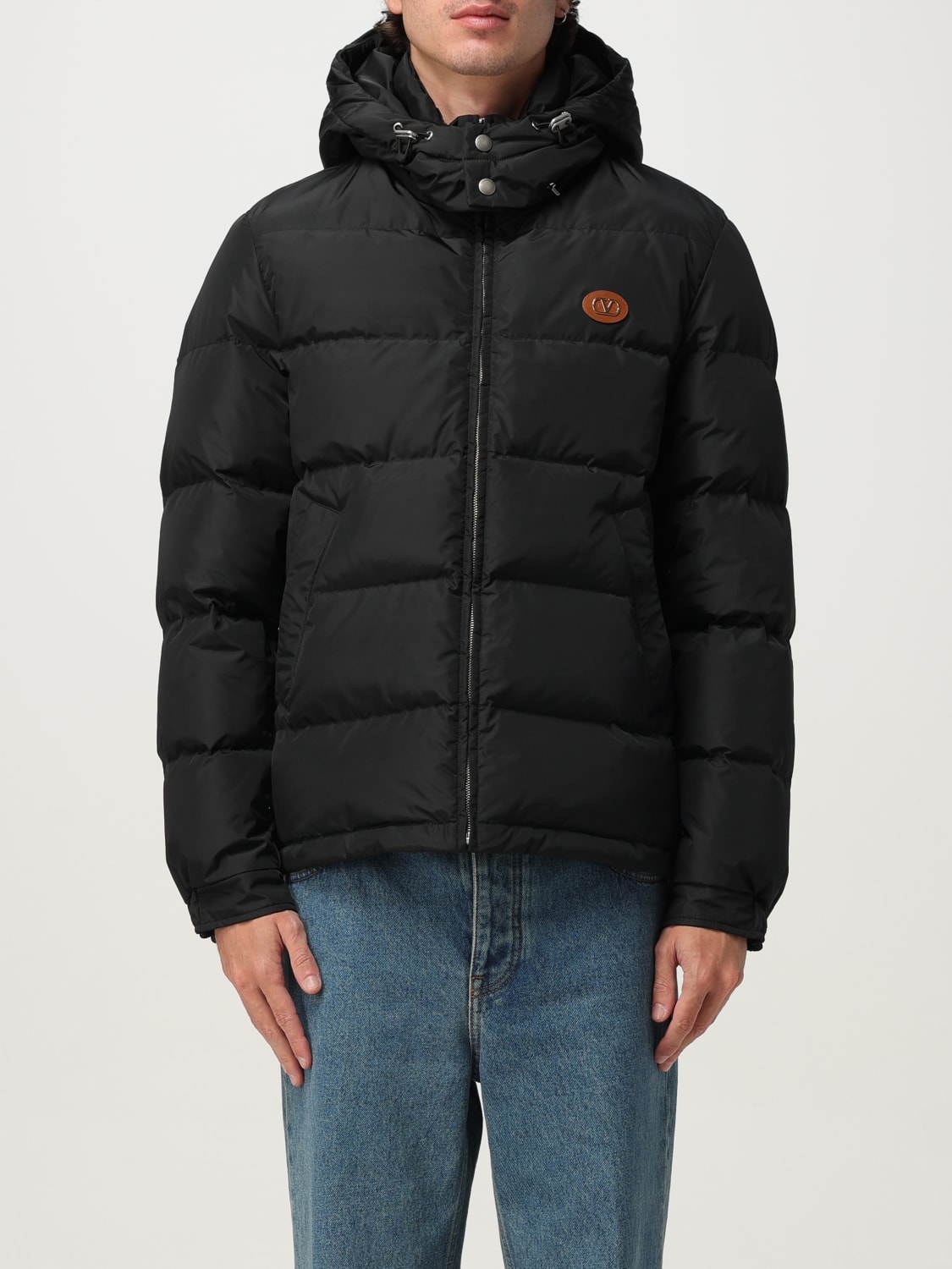 VALENTINO GIACCA: Piumino Valentino in nylon trapuntato , Nero - Img 1