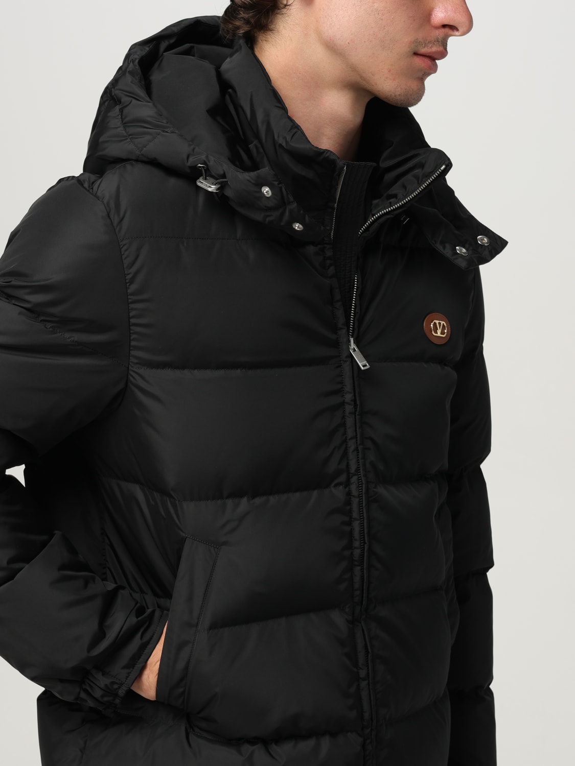 VALENTINO GIACCA: Piumino Valentino in nylon trapuntato , Nero - Img 4