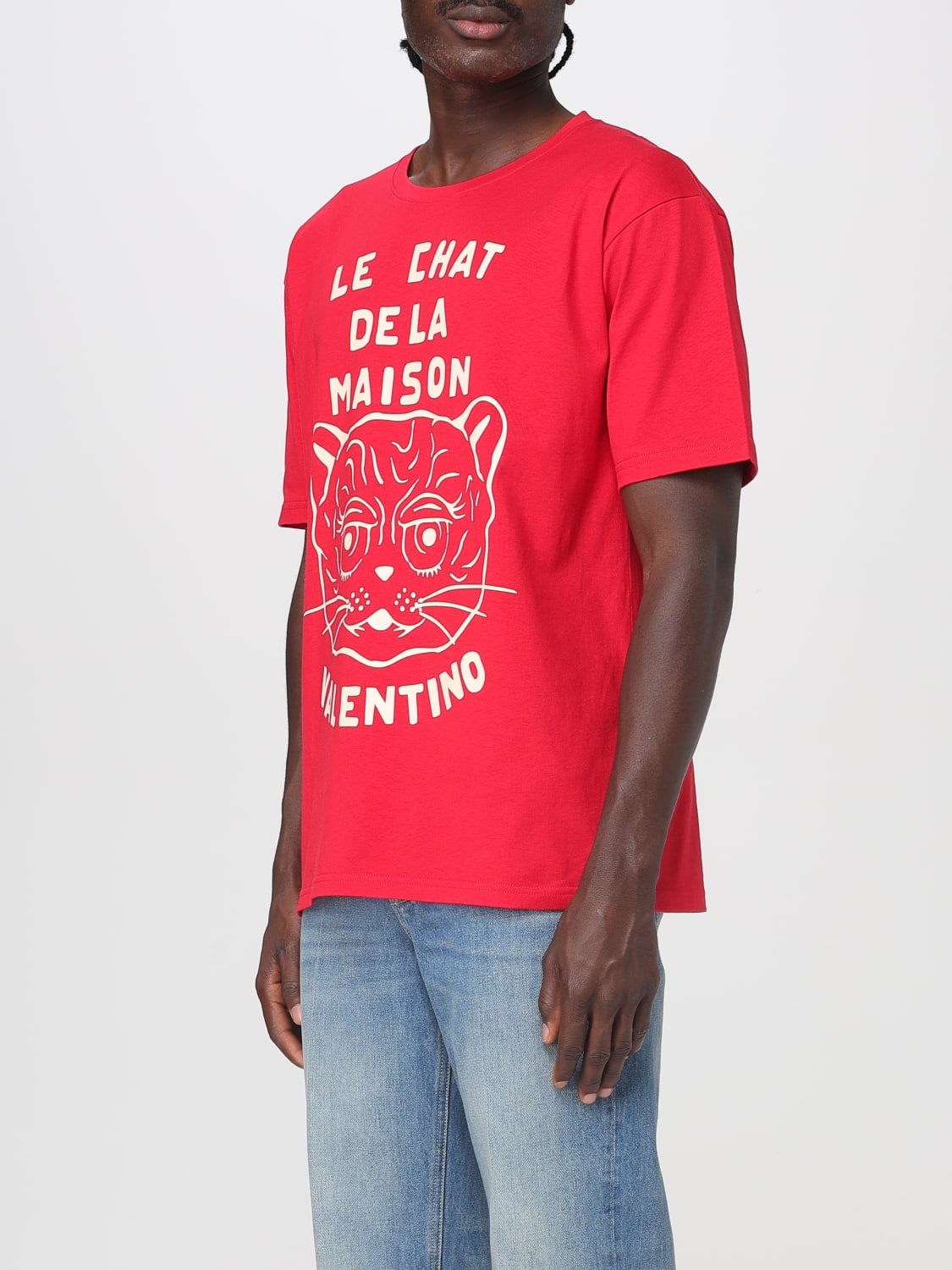 VALENTINO T恤: T恤 男士 Valentino, 红色 - Img 4