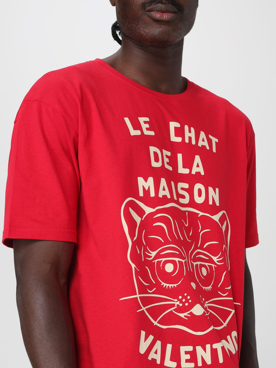 VALENTINO T恤: T恤 男士 Valentino, 红色 - Img 5