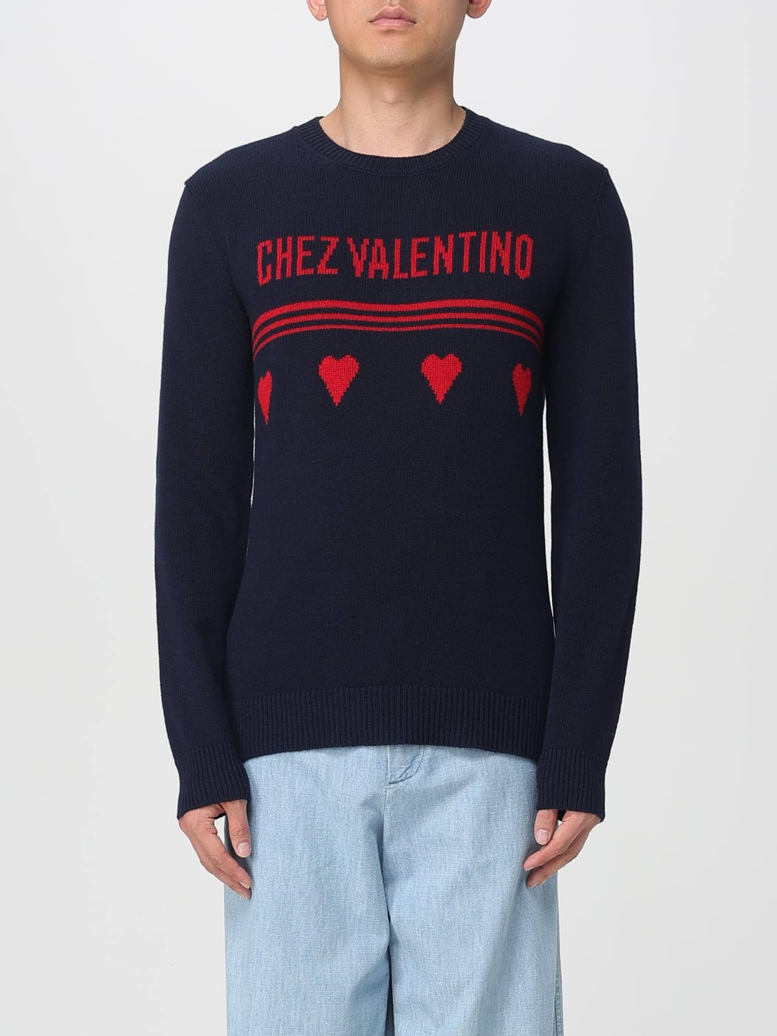 VALENTINO SWEATER: Sweater men Valentino, Blue - Img 1