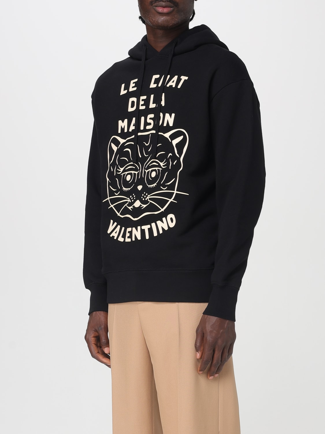 トップスその他 VALENTINO Men Sweatshirt Black 7V3MF28NB33 9RA パーカー・フーディ VALENTINO FW25 Sweatshirts (7V3MF28NB33