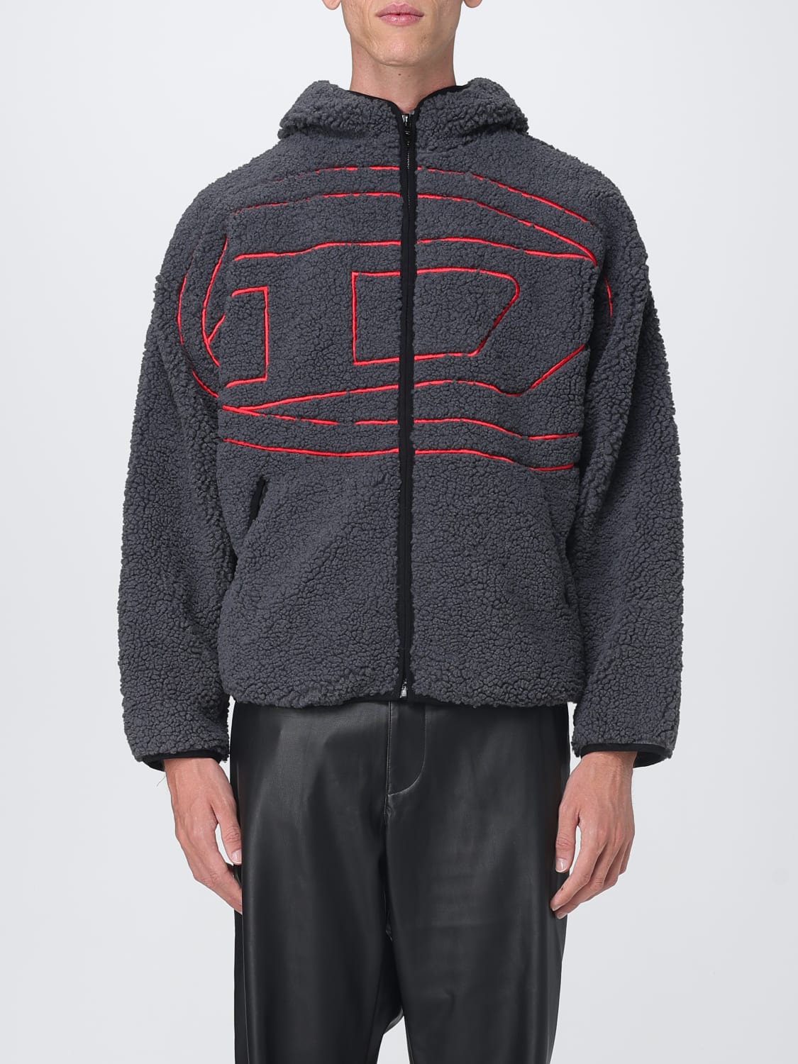 DIESEL SWEATSHIRT: Jacket men Diesel, Charcoal - Img 1