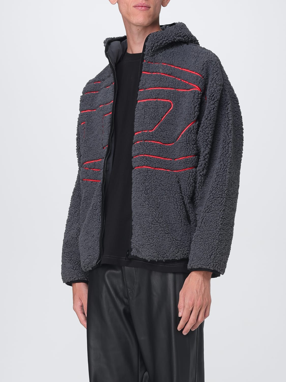 DIESEL SWEATSHIRT: Jacket men Diesel, Charcoal - Img 4