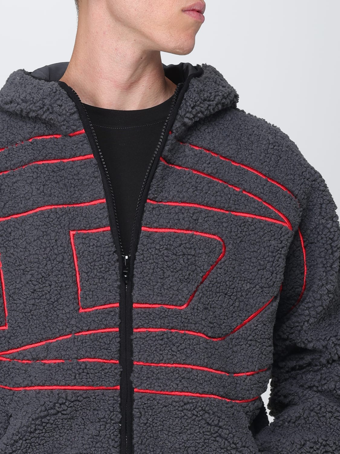 DIESEL SWEATSHIRT: Jacket men Diesel, Charcoal - Img 5